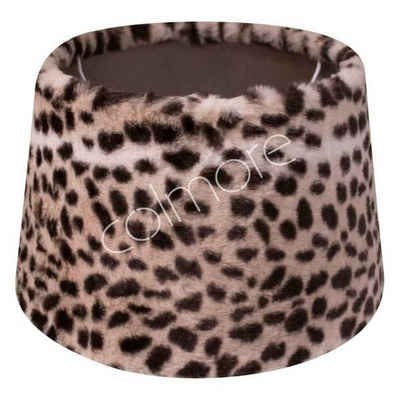 colmore Lampenschirm Stehlampenschirm Leoparden Tierfell Samt Plüsch Groß 40 cm, Stehlampenschirm