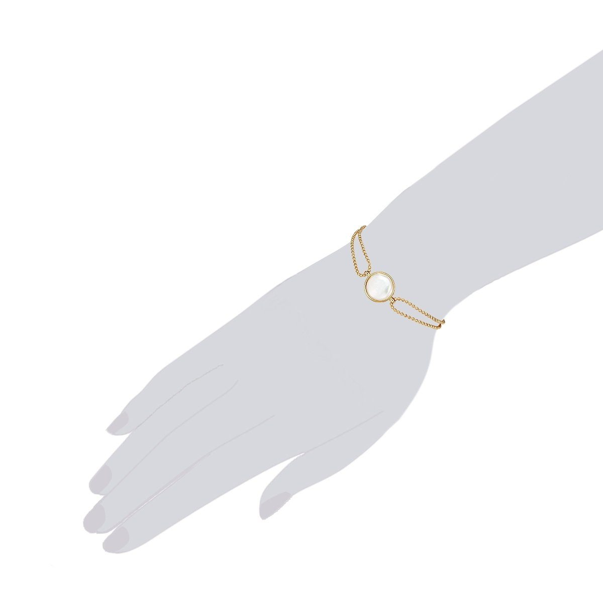 weiß Süßwasser-Zuchtperle gelbgold Armband Jane Lulu & Armband