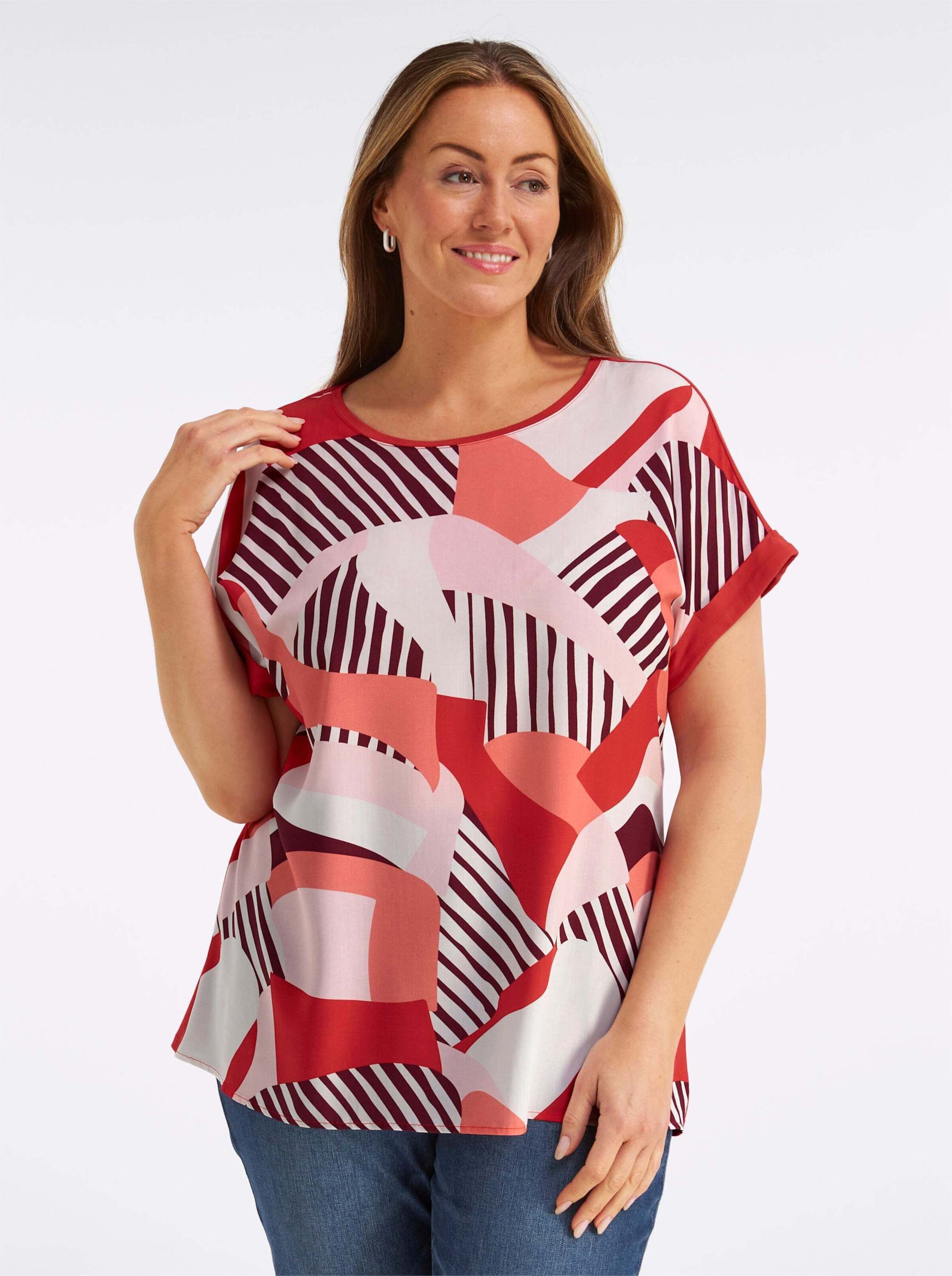 Sheego T-Shirt Shirt-Bluse Kurzarm