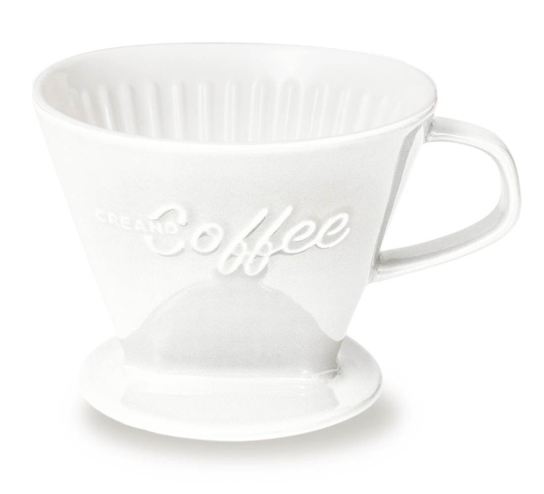 Creano French Press Kanne Creano Porzellan Kaffeefilter (Weiß), Filter  Größe 4 für Filtertüten, Manuell 4