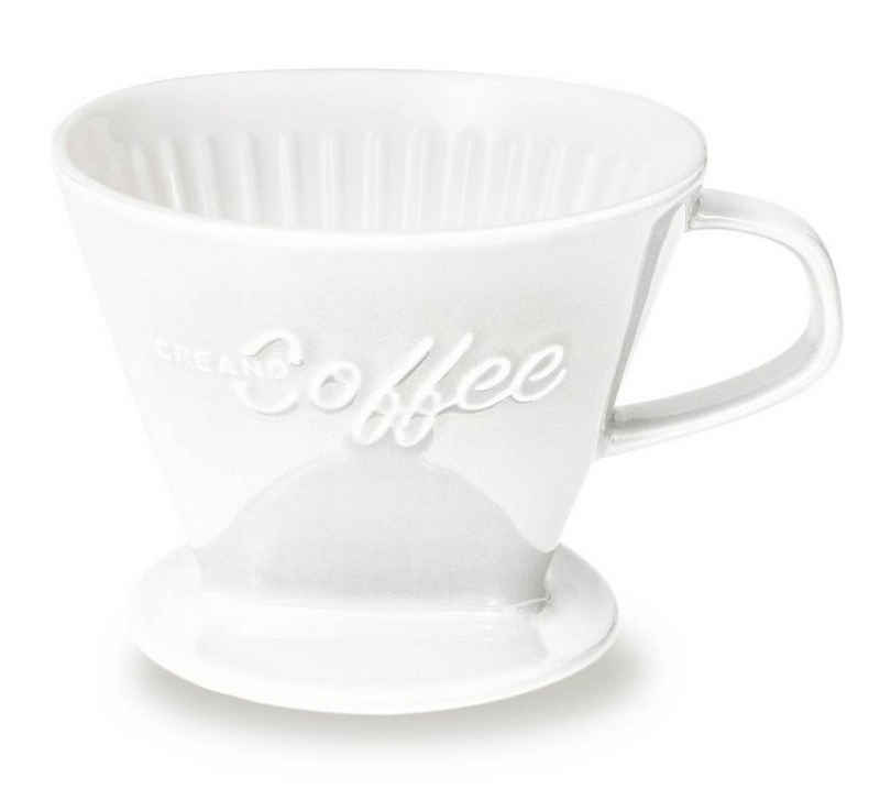 Creano Handfilter Creano Kaffeefilter (Weiß), Porzellan, für Filtergröße 4