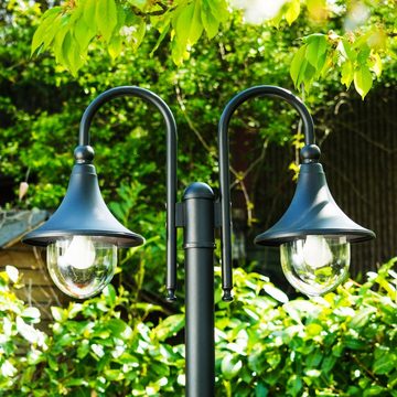 hofstein Außen-Stehlampe »Paraolo« Außenleuchte Kandelaber in antikem Look, ohne Leuchtmittel, Metall Schwarz,Wegeleuchte 225cm,Retro/Vintage,Gartenlampe,E27,IP44