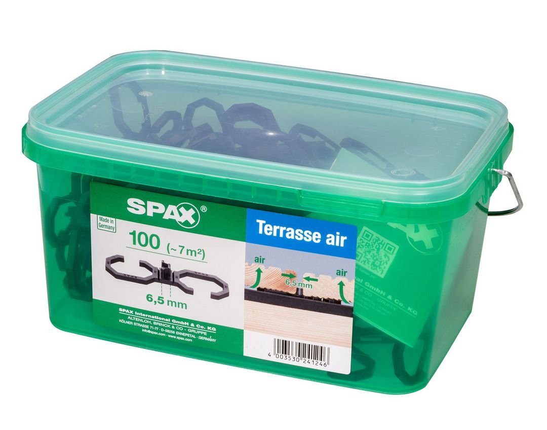 SPAX Terrassendielen Spax Air-Belüftung 9 Stück 6,5 x x 2,8 100 cm 0,4