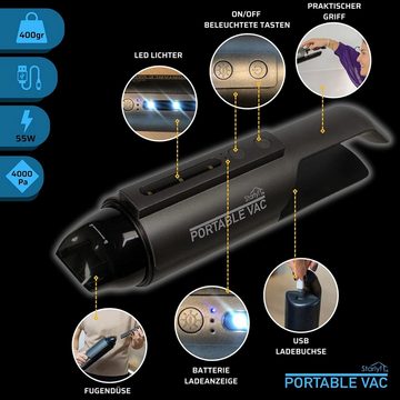 Starlyf Akku-Handstaubsauger Portable Vac, 55,00 W, beutellos, 2600 mAh (7,3V), USB, LED-Beleuchtung, HEPA-Filter