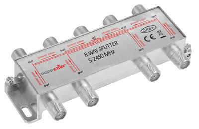 Poppstar Sat-Verteiler Splitter analog/digital SAT-Antenne (Umschalter 8-fach für TV Antenne Satellit Kabel Fernseher Radio LNB)