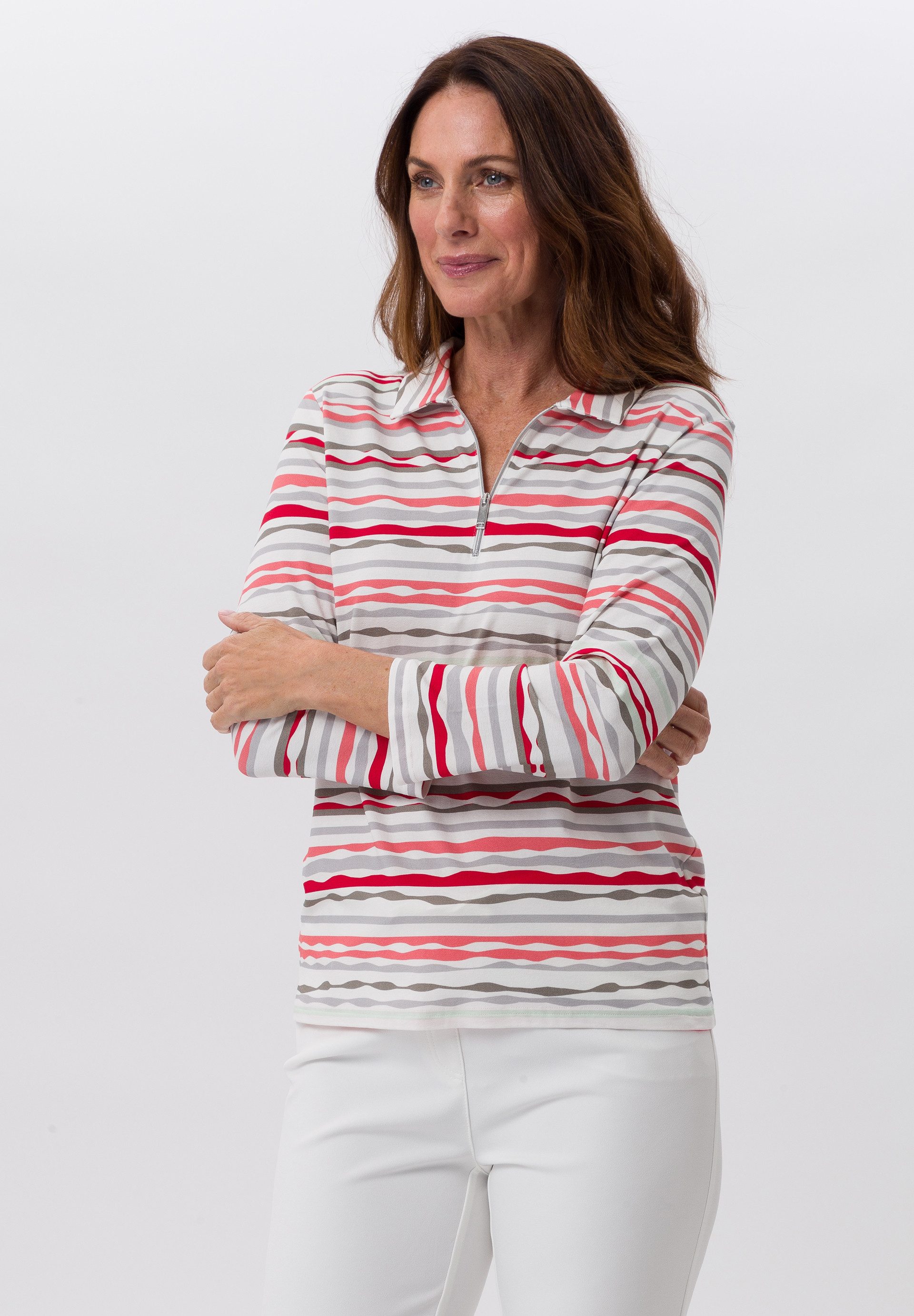 FRANK WALDER Langarm-Poloshirt mit Zip günstig online kaufen