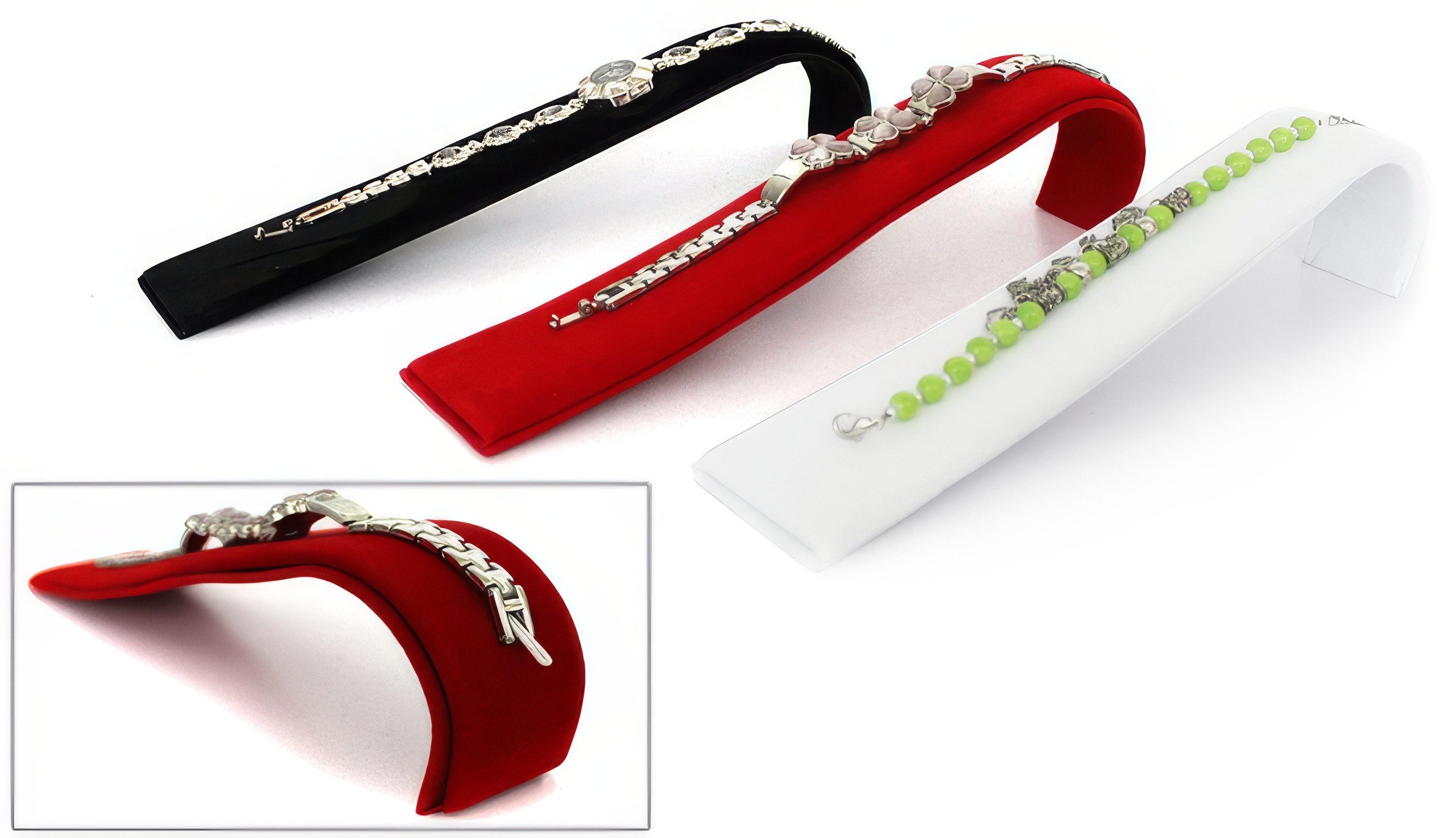 Yudu Schmuckablage Kettenständer Uhrenständer Schmuckhalter Uhrendisplay Samt