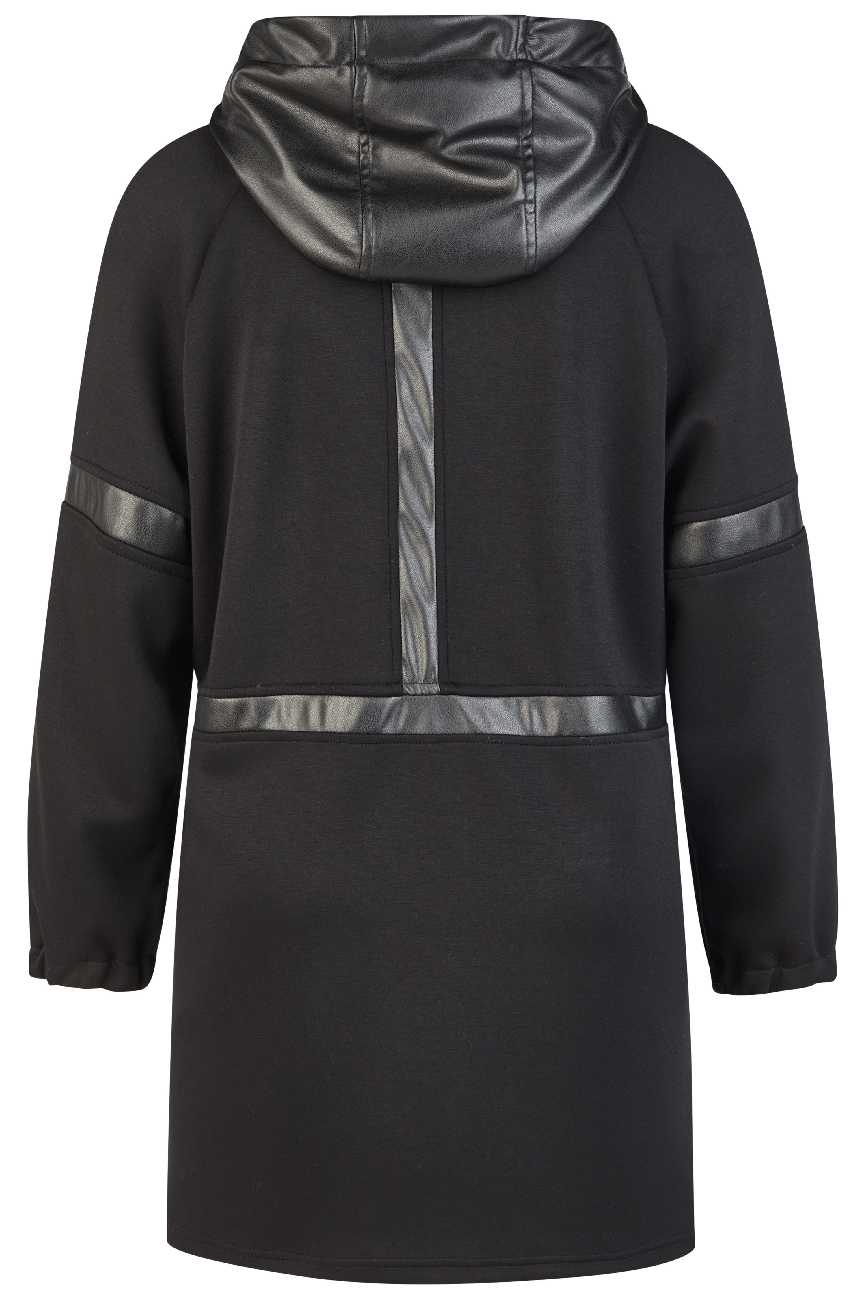 Mona Lisa REDLINE Langjacke Große Größen Edle Longjacke mit Besatz in Lederoptik