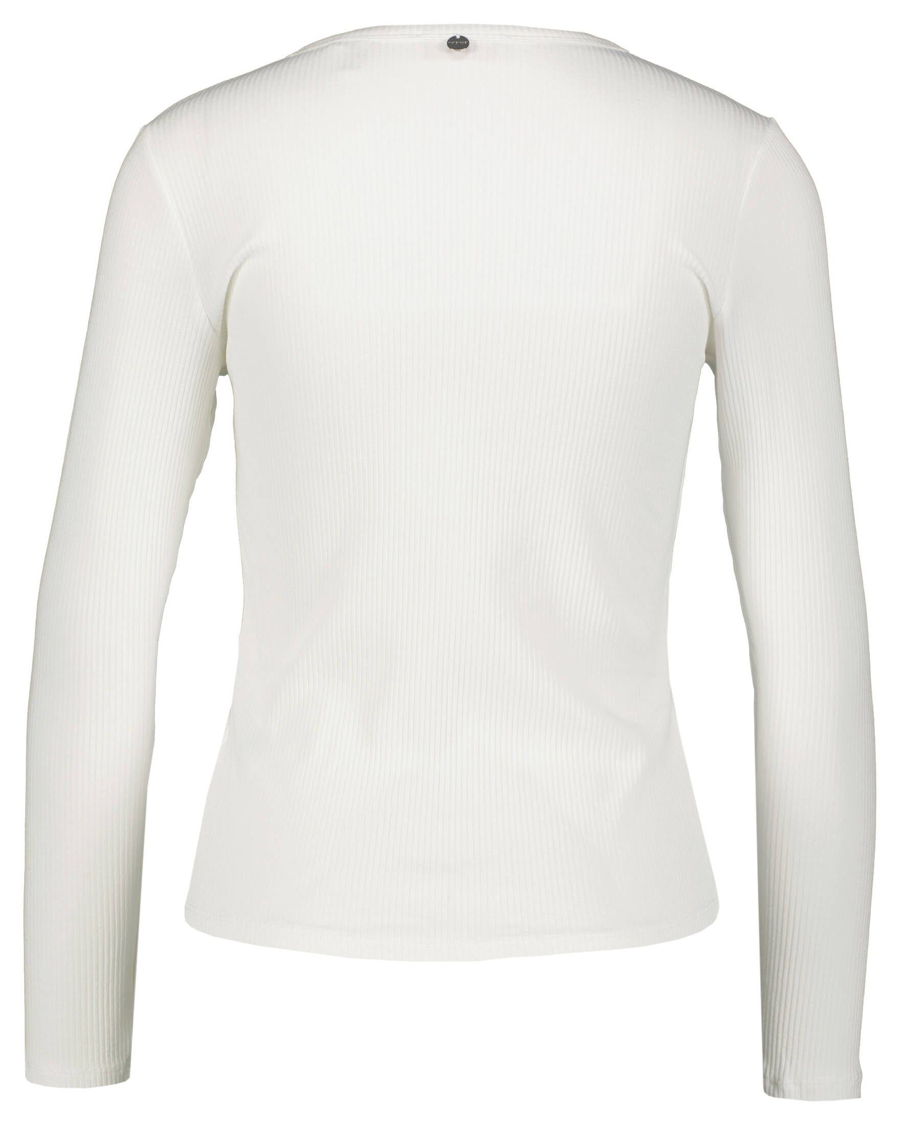 RIB T-Shirt Damen LONGSLEEVE Royal Rich weiss & (1-tlg) ORGANIC (10) Langarmshirt