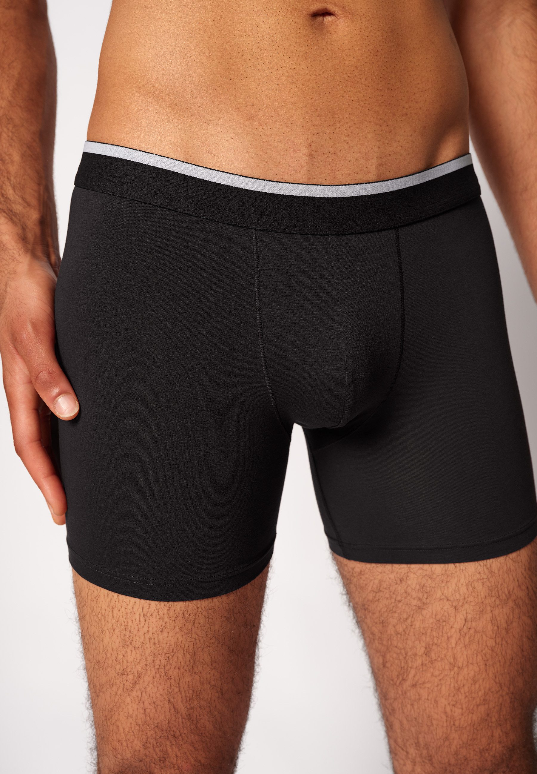 Skiny Lange Unterhose Cotton Multipack (2er Pack) bequem, elastisch, basic, weich, Baumwollmix