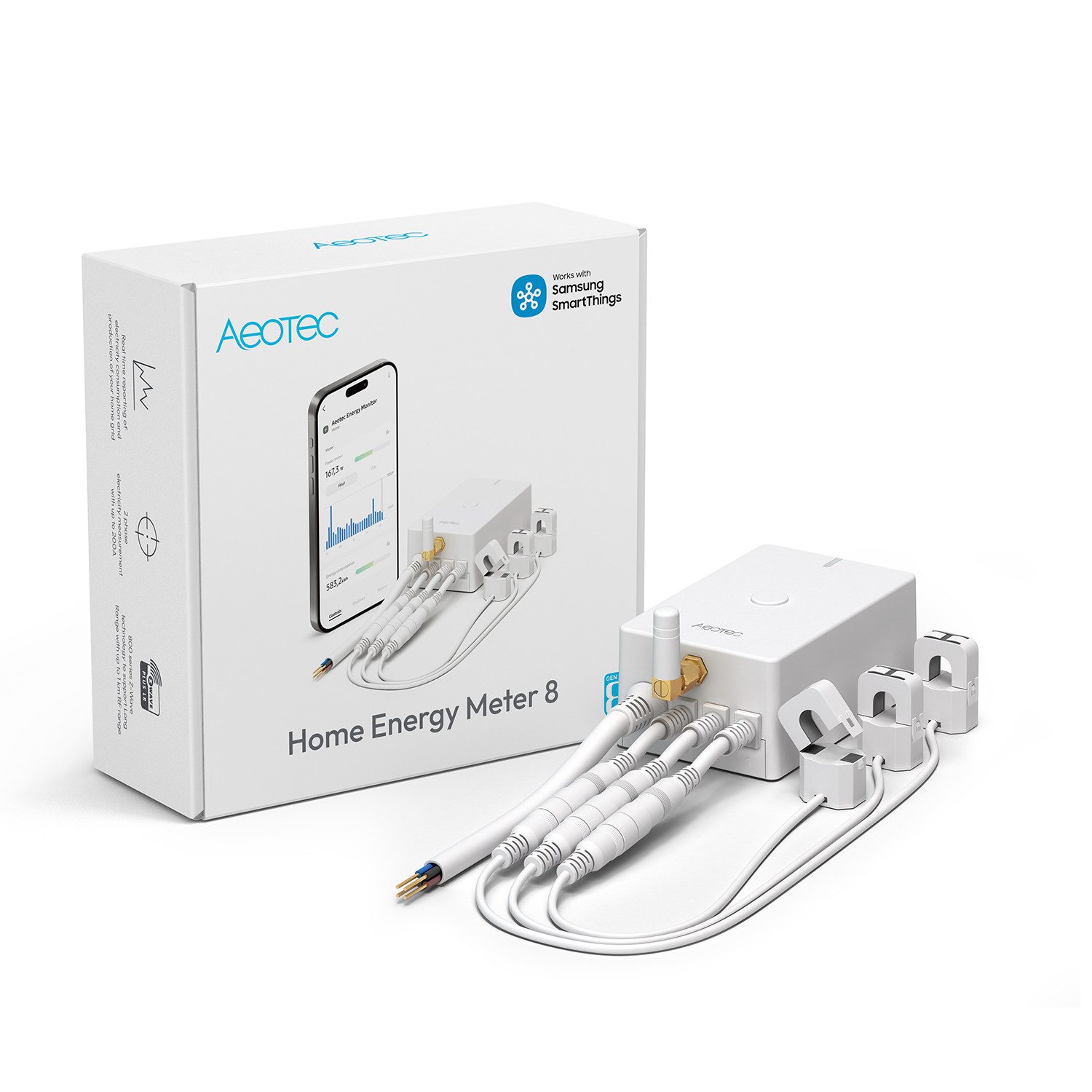 Aeotec Drehstromzähler Aeotec Home Energy Meter 8 - drei Klemmen 60A