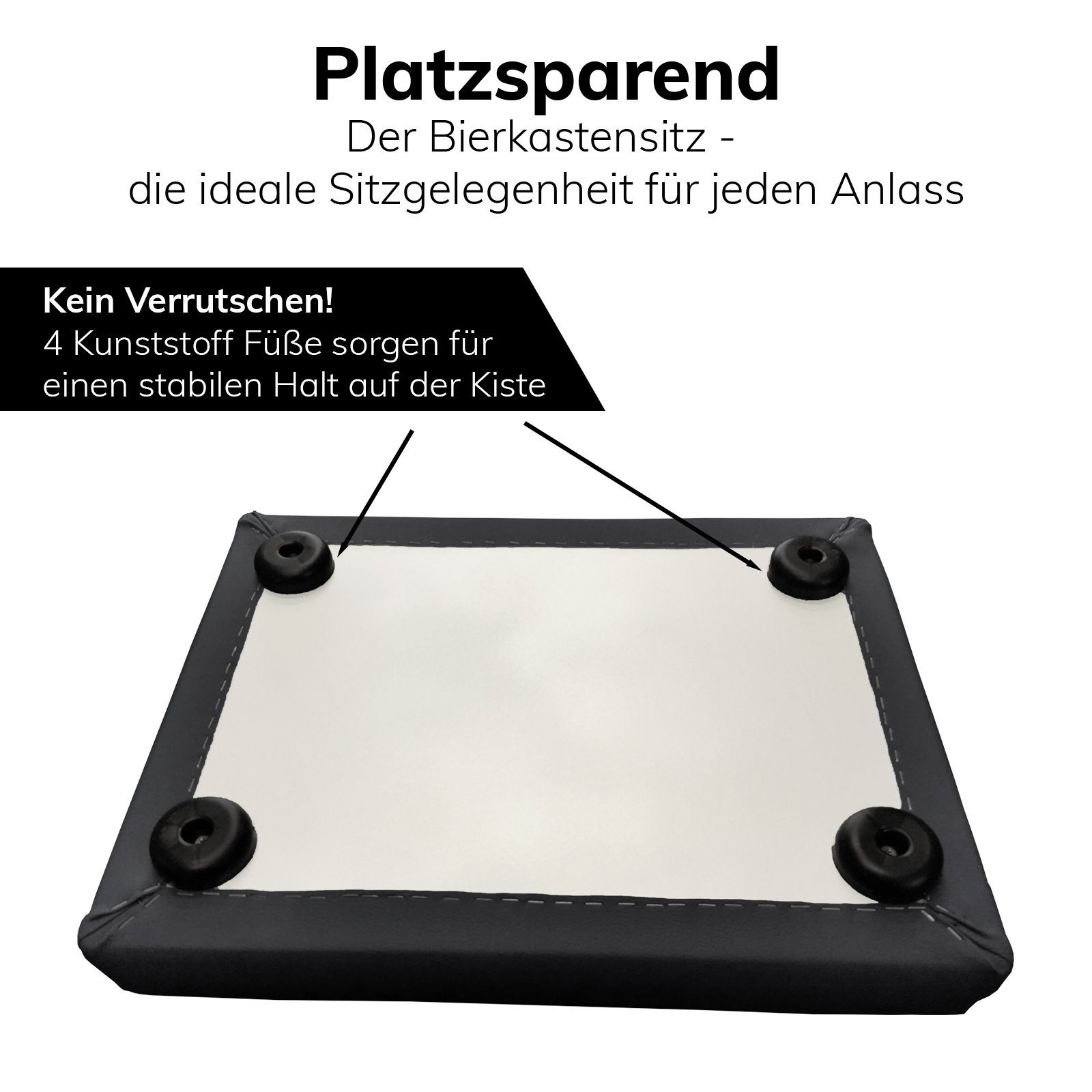 BierEx Sitzgruppe Geschenkset Bierkasten 2x 30x40 Kissen, grün 3-tlg., Bierkistensitz mit 1xTisch Getränkekisten passend cm 2 & Tisch 2x (Spar-Set, & Tisch Hockern), Sitzkissen, für