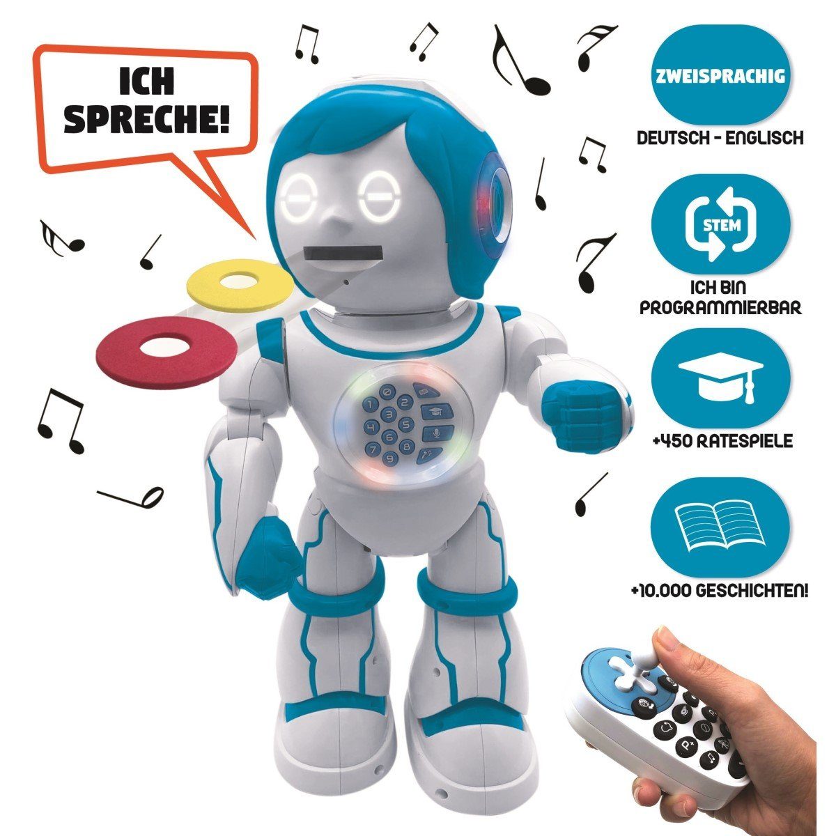 Lexibook® Roboter Roboter zweisprachig Powerman Kid spricht singt tanzt 450 spiele