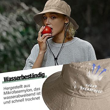 Jioson Sonnenhut Fischerhut Unisex Anglerhut Khaki (UV Schutz Sonnenschutz, 1-St., 1-st) UV Schutz Sonnenschutz aus atmungsaktivem