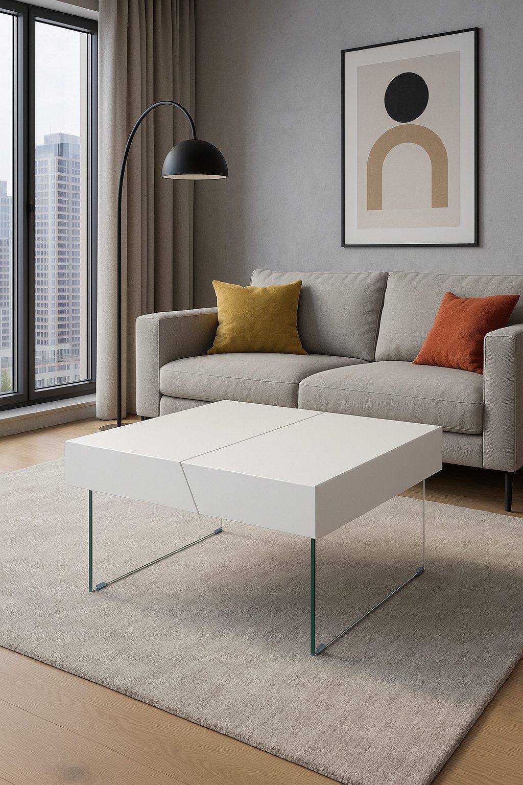 moebel-direkt-online Couchtisch Tom, Sicherheits-Klarglasplatten als Standf günstig online kaufen