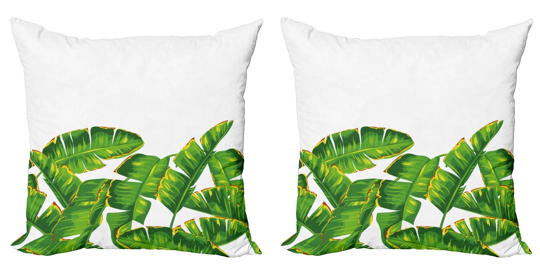 Kissenbezüge Modern Accent Doppelseitiger Digitaldruck, Abakuhaus (2 Stück), Natur Vibrant Tropical Foliage