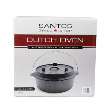 PROREGAL® Grilltopf Dutch Oven 6qt ohne Füße, Gusseisen