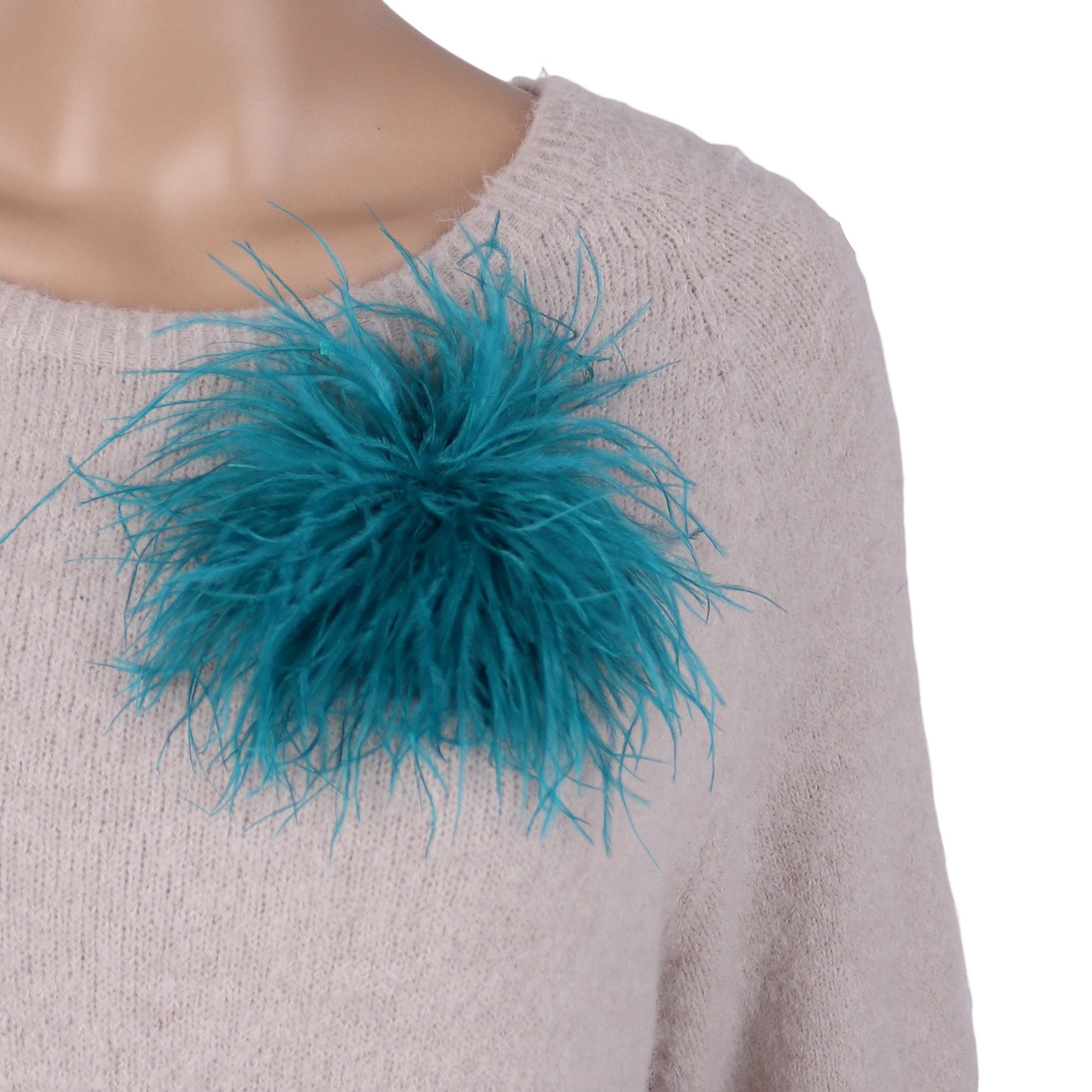 MIRROSI Brosche Edler Federbrosche, Feder-Anstecker im Boho-Vintage Stil, Ausgestattet mit Clip und Anstecknadel für sicheren Halt