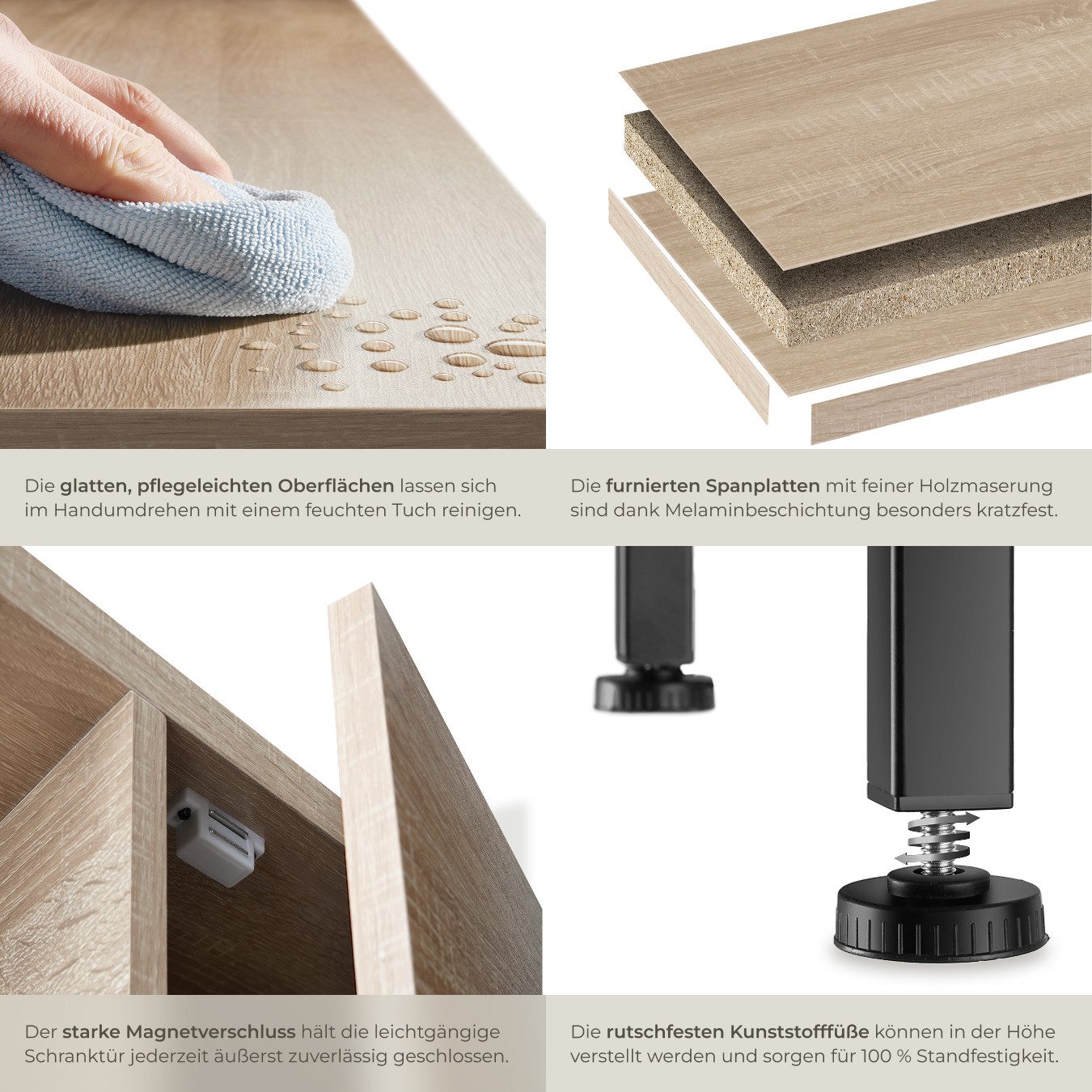 tectake Highboard Sideboard, Industrial Style