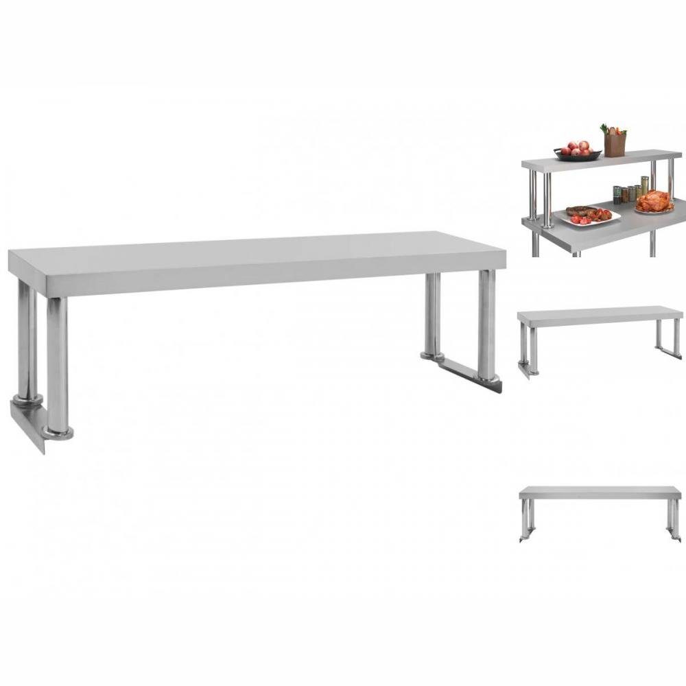 vidaXL Regal Aufsatzboard für Arbeitstisch 120 x 30 x 35 cm Edelstahl