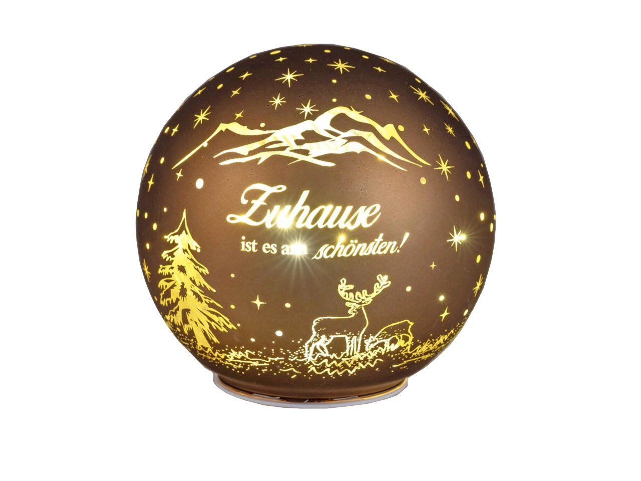 LED Dekolicht Kugel Zuhause braun gold 10cm 12cm 15 cm