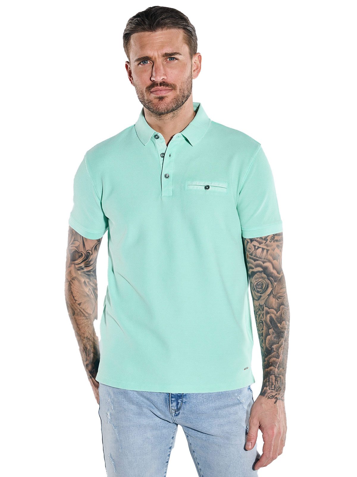 emilio adani Poloshirt Herren Polo-Shirt uni, Tuerkis