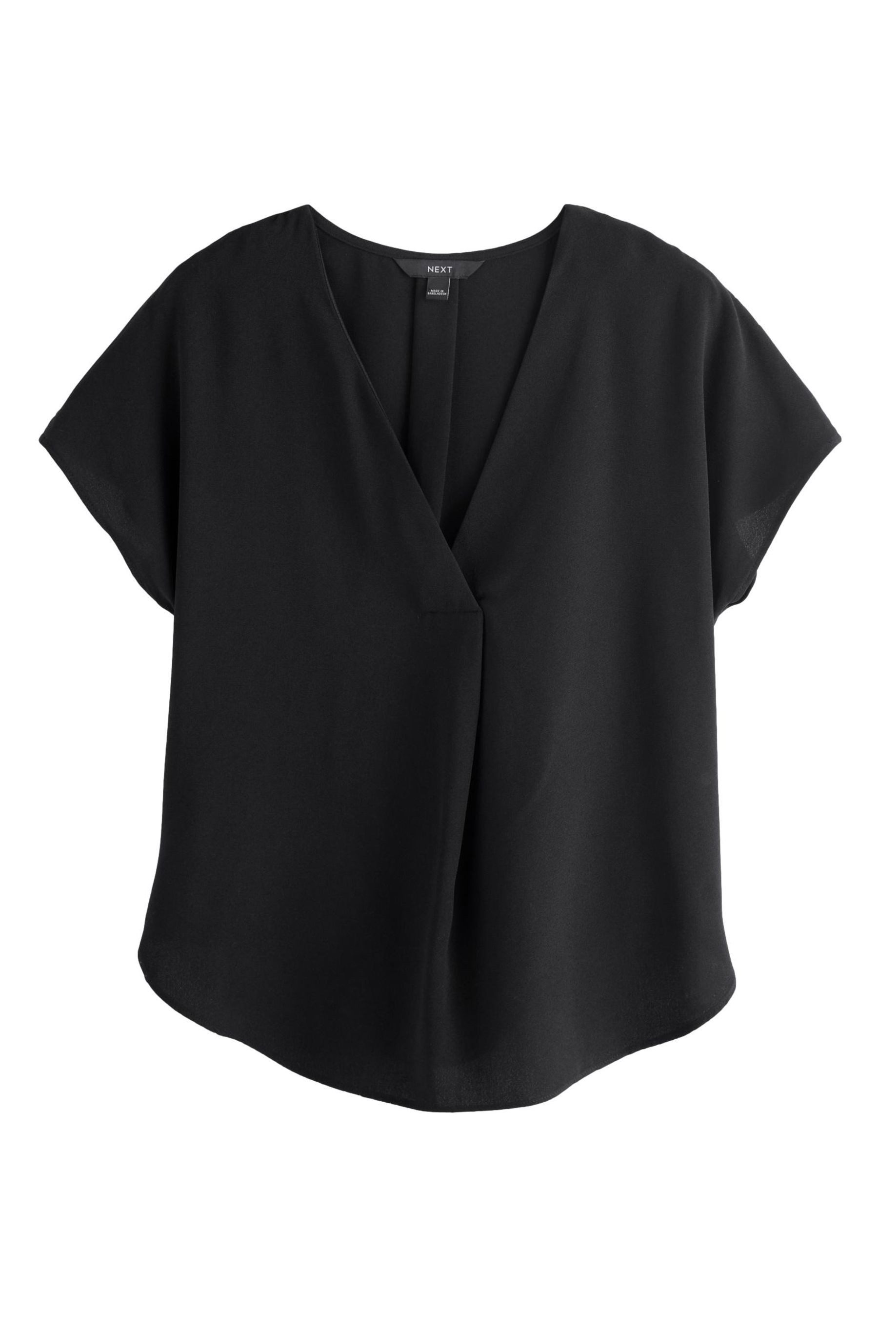 Kurzarmbluse Relaxed Fit Schlupfbluse mit V-Ausschnitt