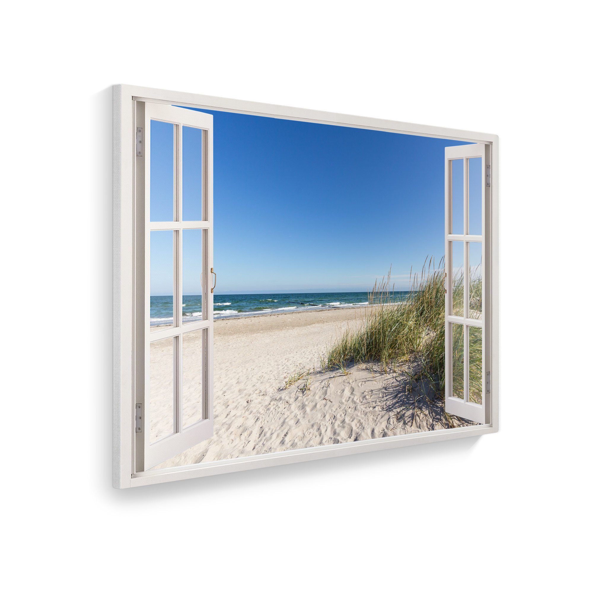 WallSpirit Leinwandbild "Fenster mit Aussicht", Ostsee günstig online kaufen