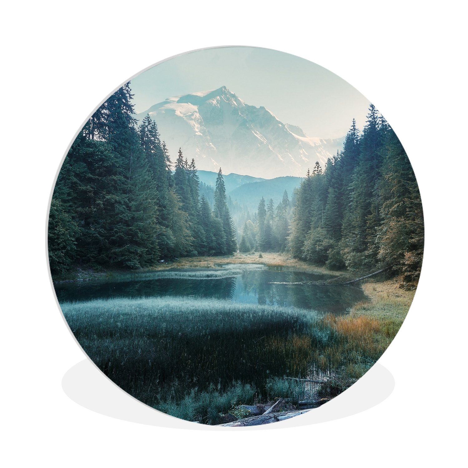 Gemälde Wald - Gras - Berge - Bäume - Natur