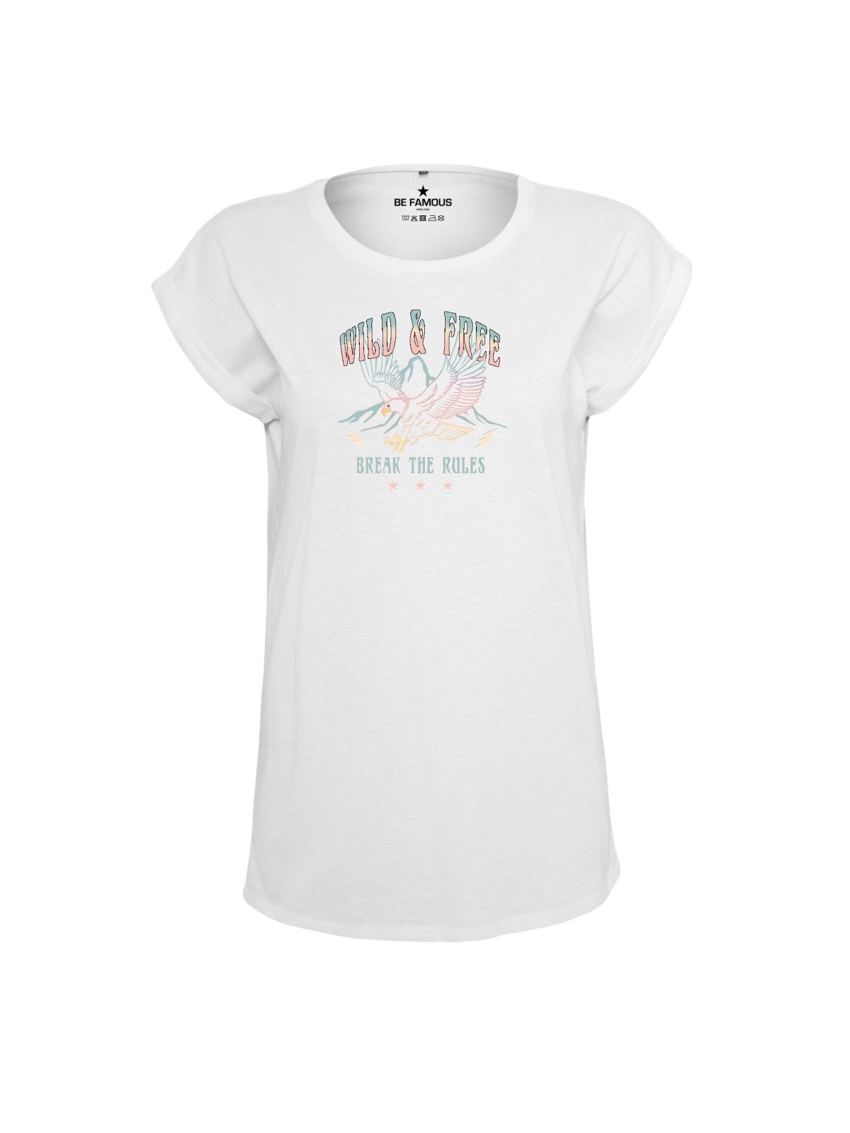 Be Famous Print-Shirt Classic Roll Up D-WILFREE (1-tlg., keine)