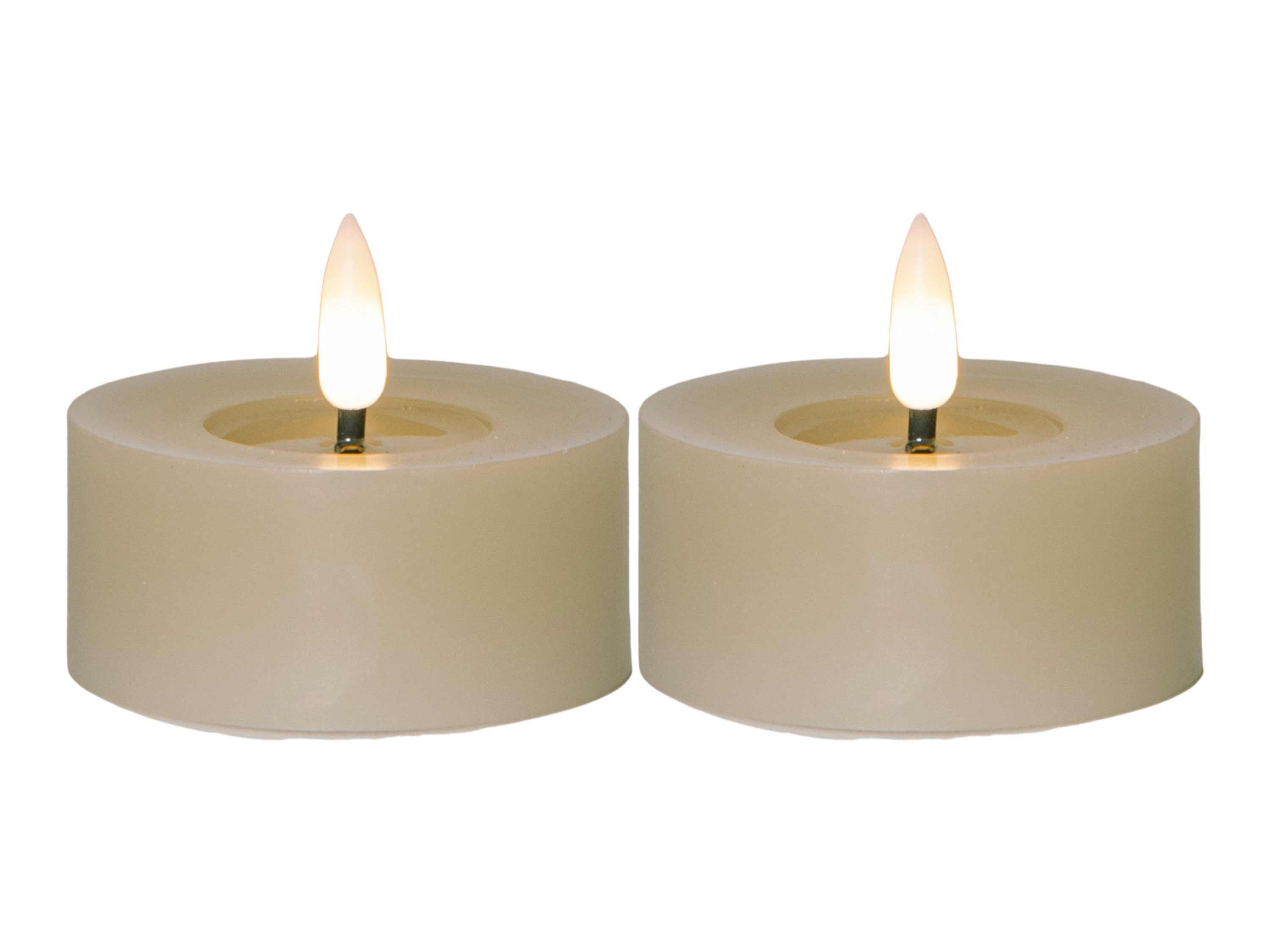 STAR TRADING LED-Kerze Flamme Flow (Set, 2-tlg), beige 3D Flamme 6/18h Time günstig online kaufen