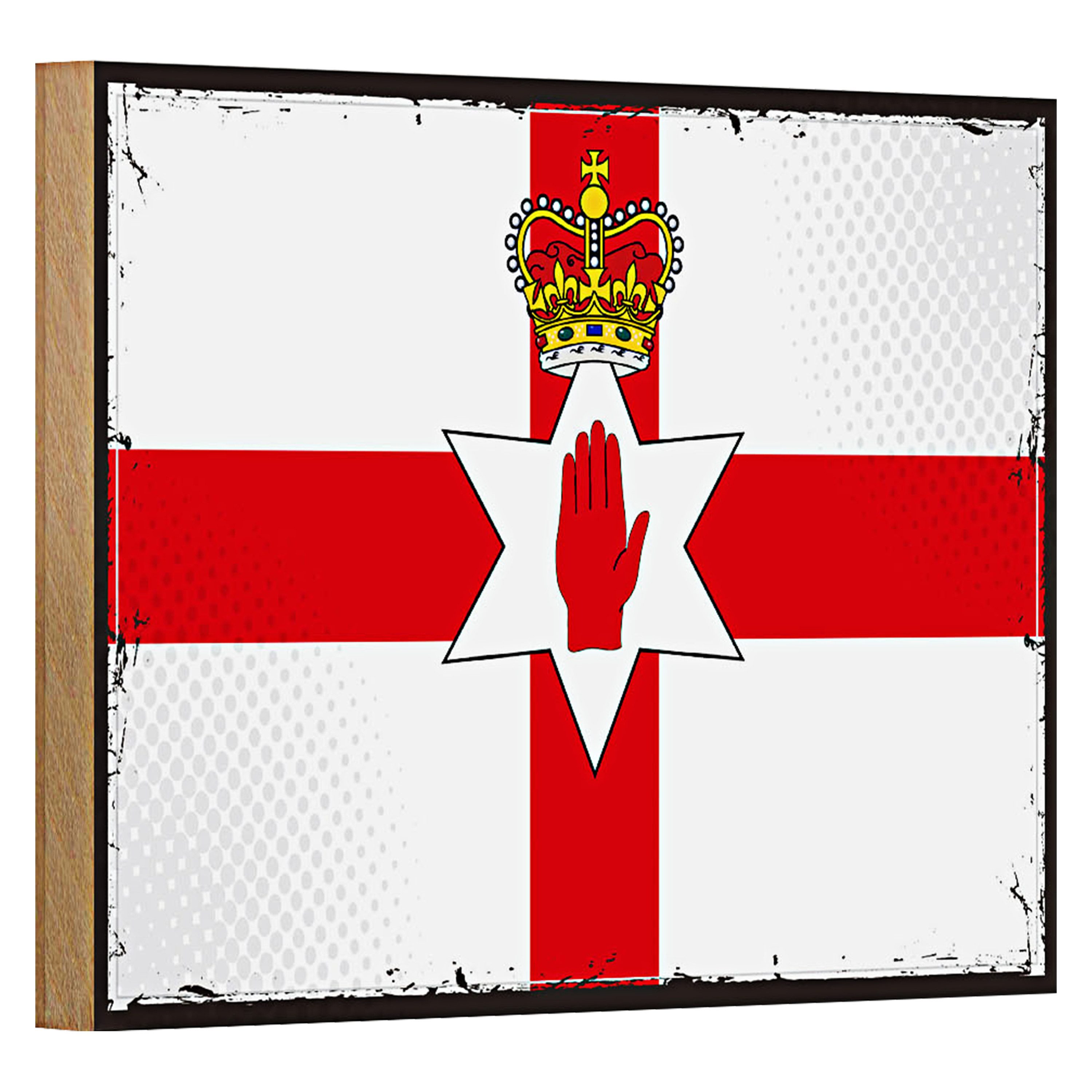 Roomando Holzbild Flagge Nordirland 18x12cm Retro Flag