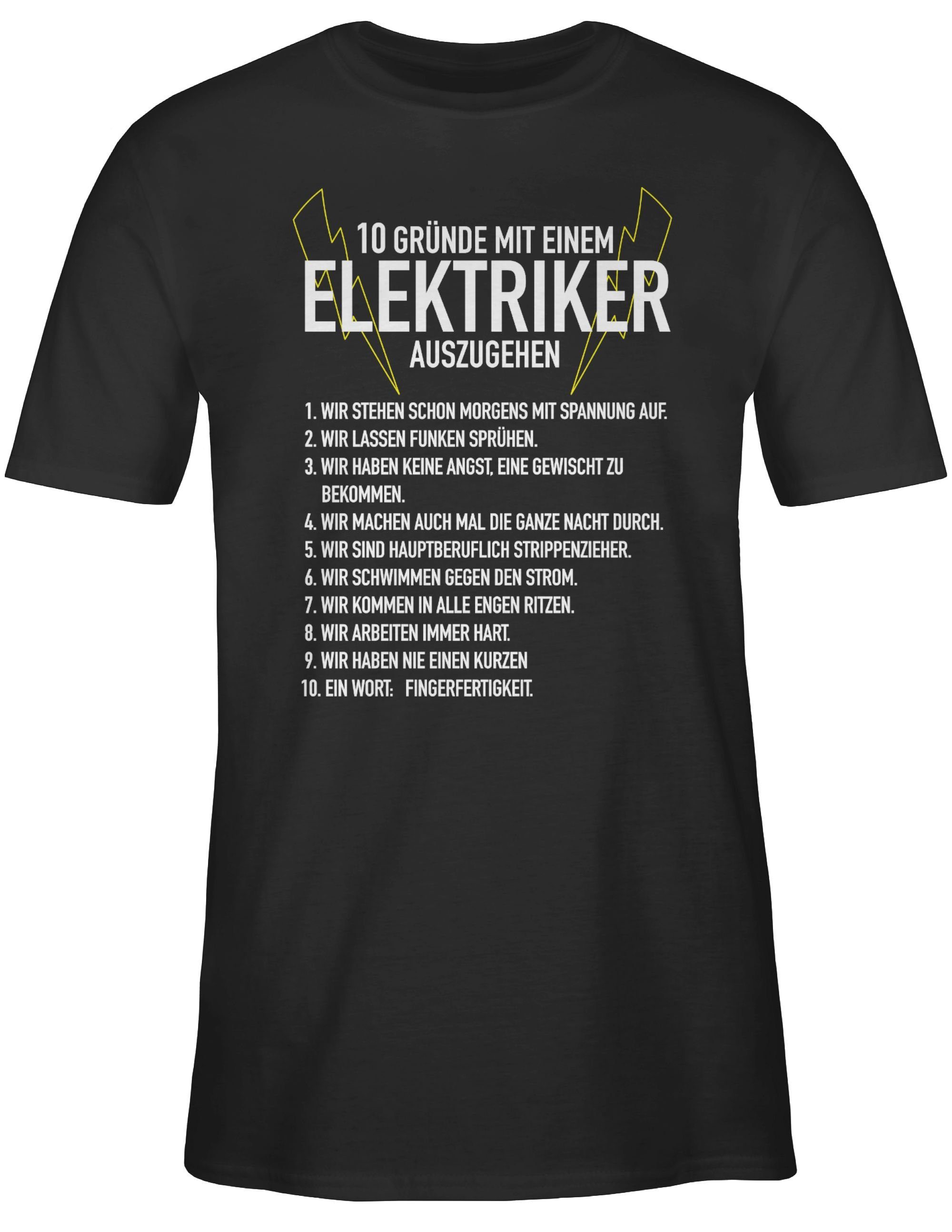 Schwarz einem Handwerker Geschenke Gründe 01 auszugehen 10 Elektriker Shirtracer mit T-Shirt