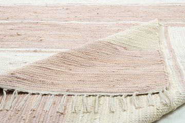 Teppich Stripe Cotton, THEKO, rechteckig, Höhe: 5 mm, Flachgewebe, gestreift, reine Baumwolle, handgewebt, mit Fransen