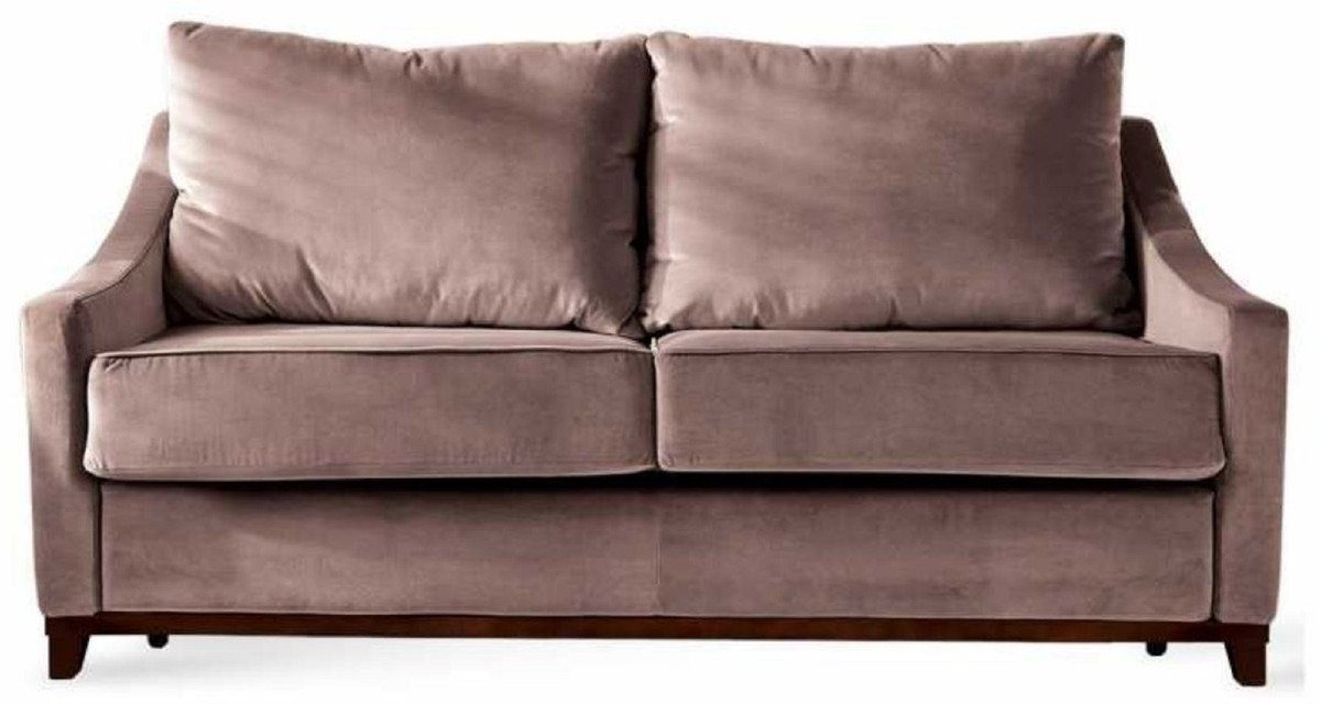 Casa Padrino Schlafsofa Casa Padrino Luxus Neoklassik Sofa Altrosa /  Dunkelbraun Hochglanz 179 x 101 x H. 97 cm - Wohnzimmer Sofa mit  Schlaffunktion - Wohnzimmer Möbel - Luxus Möbel - Neoklassik Möbel