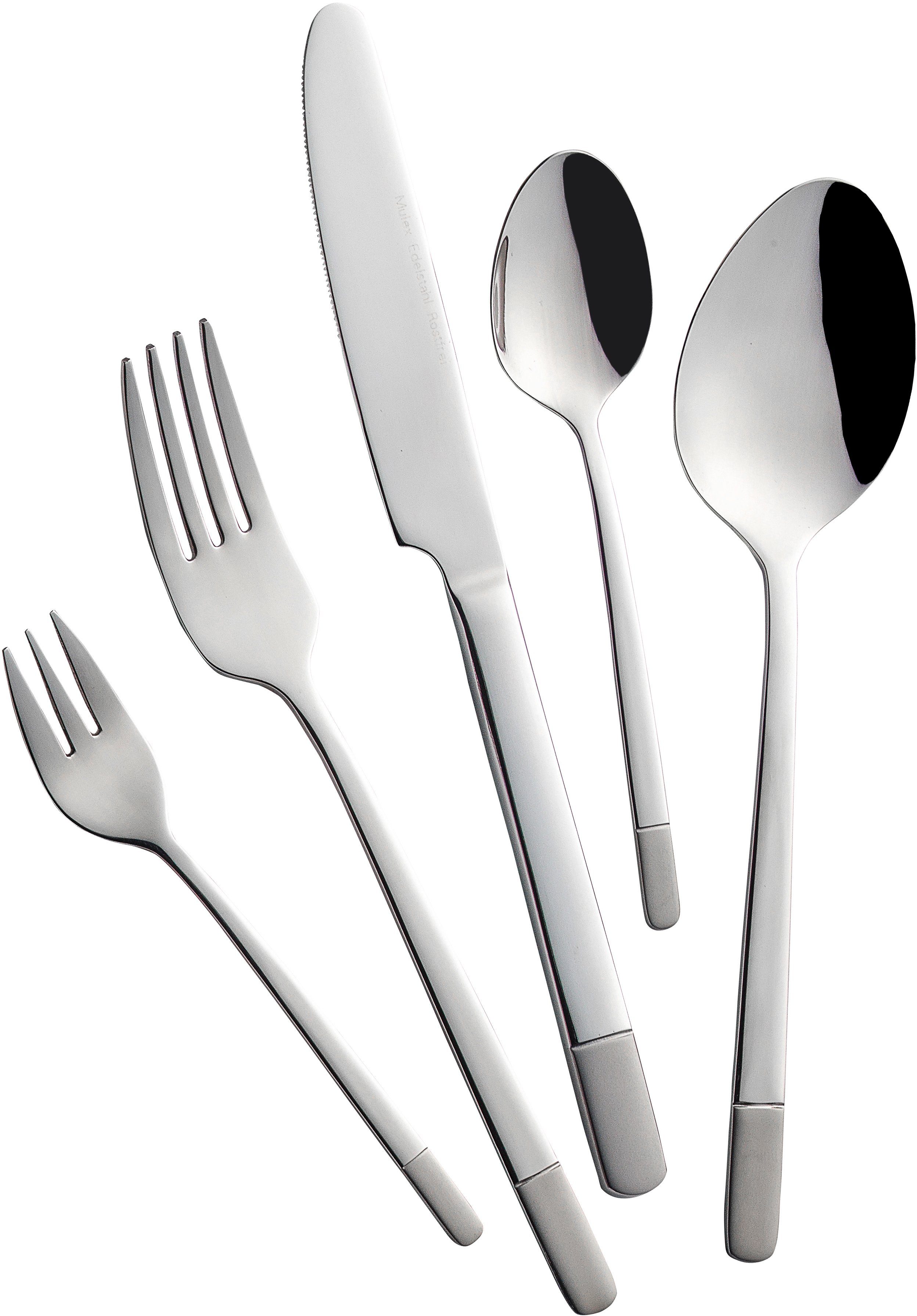 Mulex Besteck-Set Oceanside (30-tlg), 6 Personen, Edelstahl 18/0, teilsatiniert