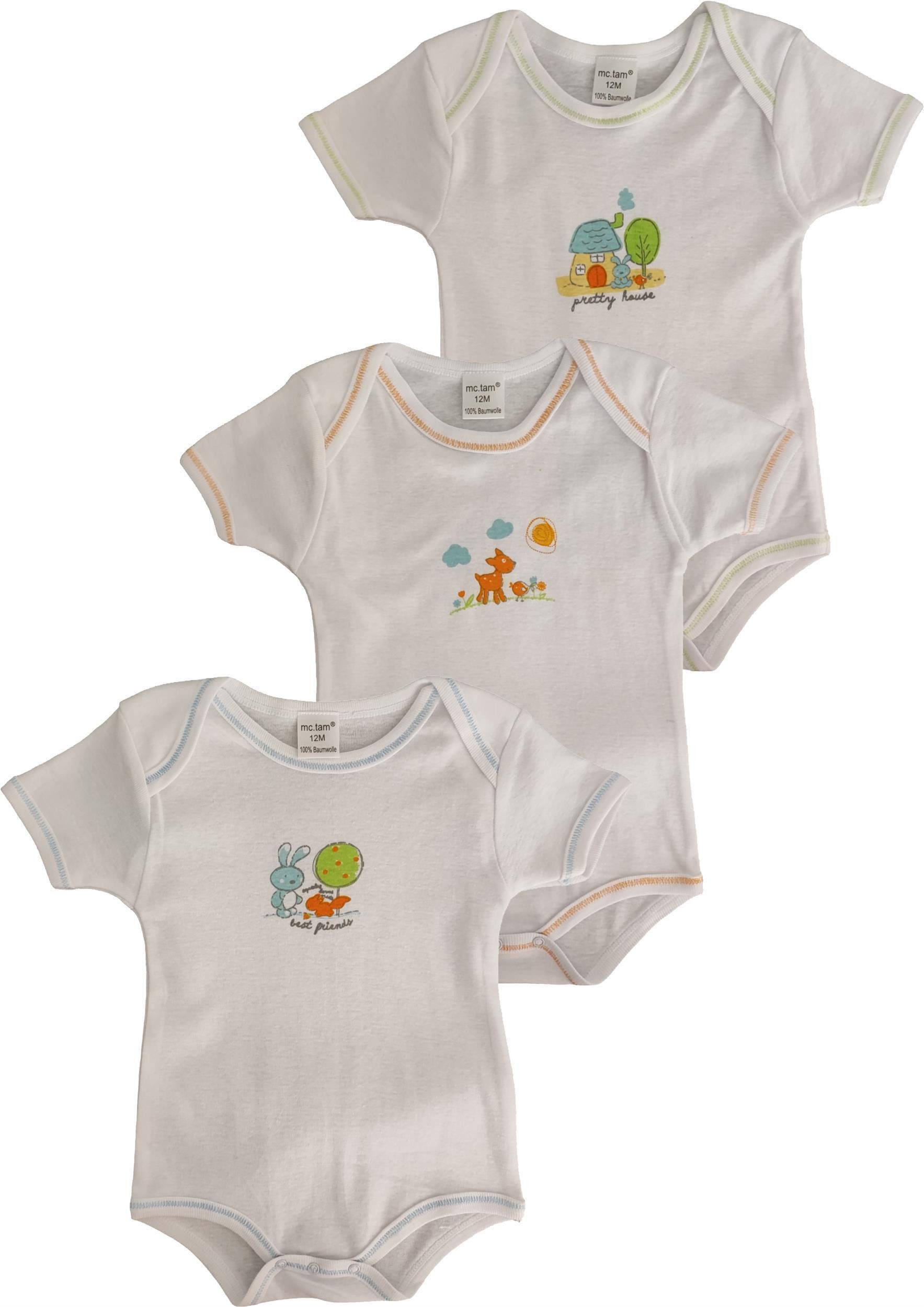 Body Baby Kurzarmbody 3er-Pack 100% Baumwolle Bodys Kurzärmelig; 4-24 Monat