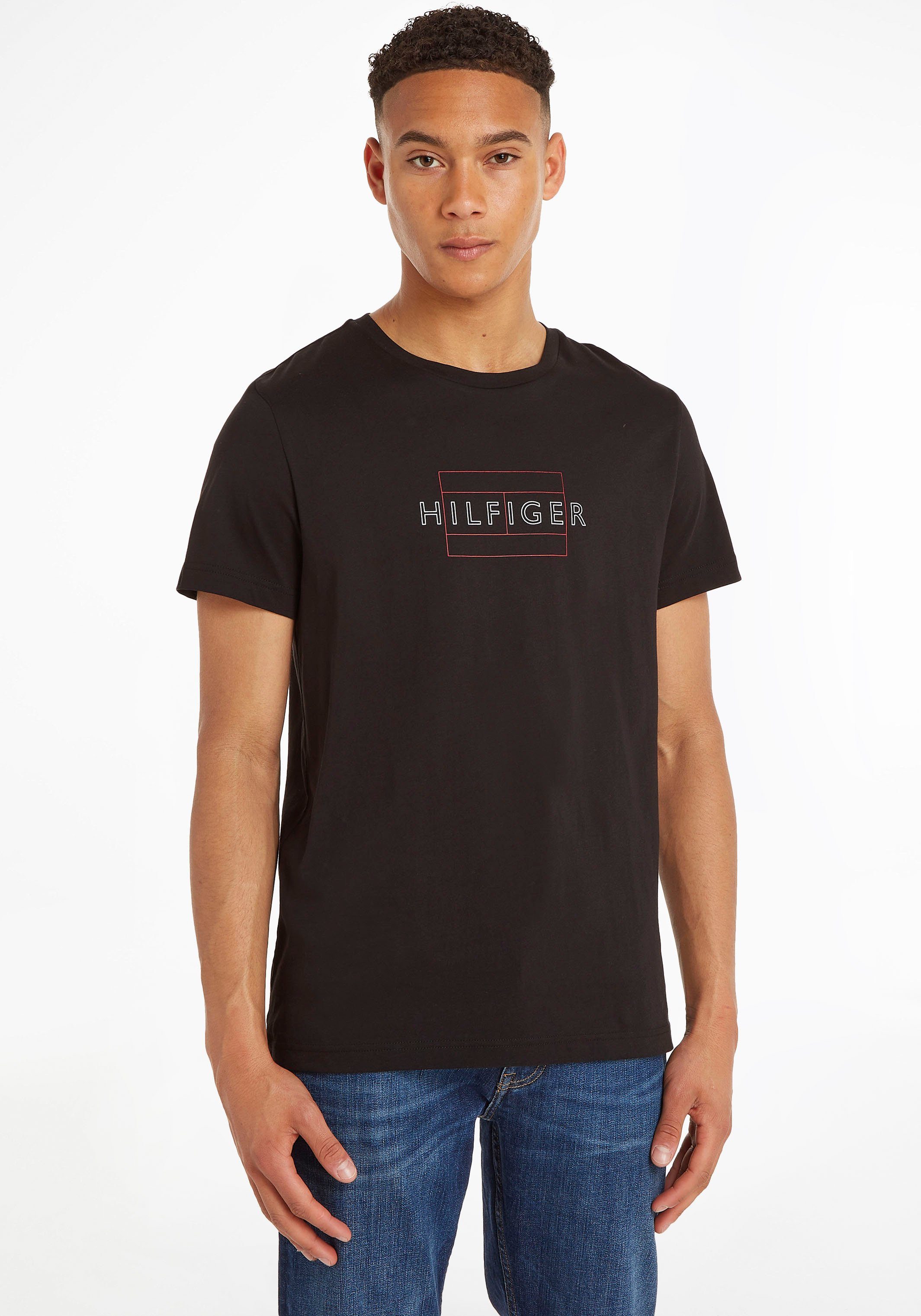Tommy Hilfiger T-Shirt LINEAR FLAG TEE online kaufen | OTTO