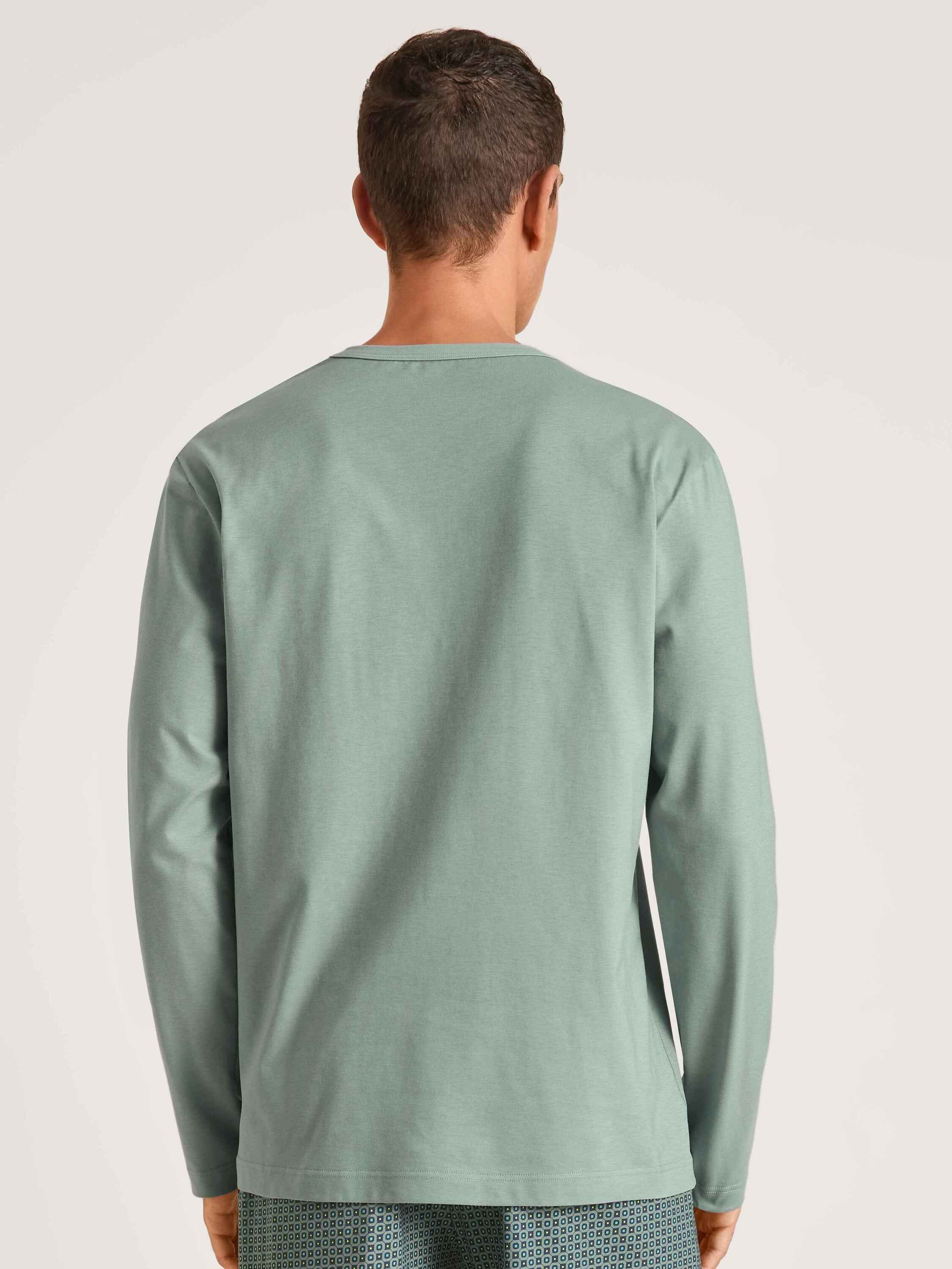 Pyjamaoberteil CALIDA Langarm-Shirt grey slate (1-tlg)