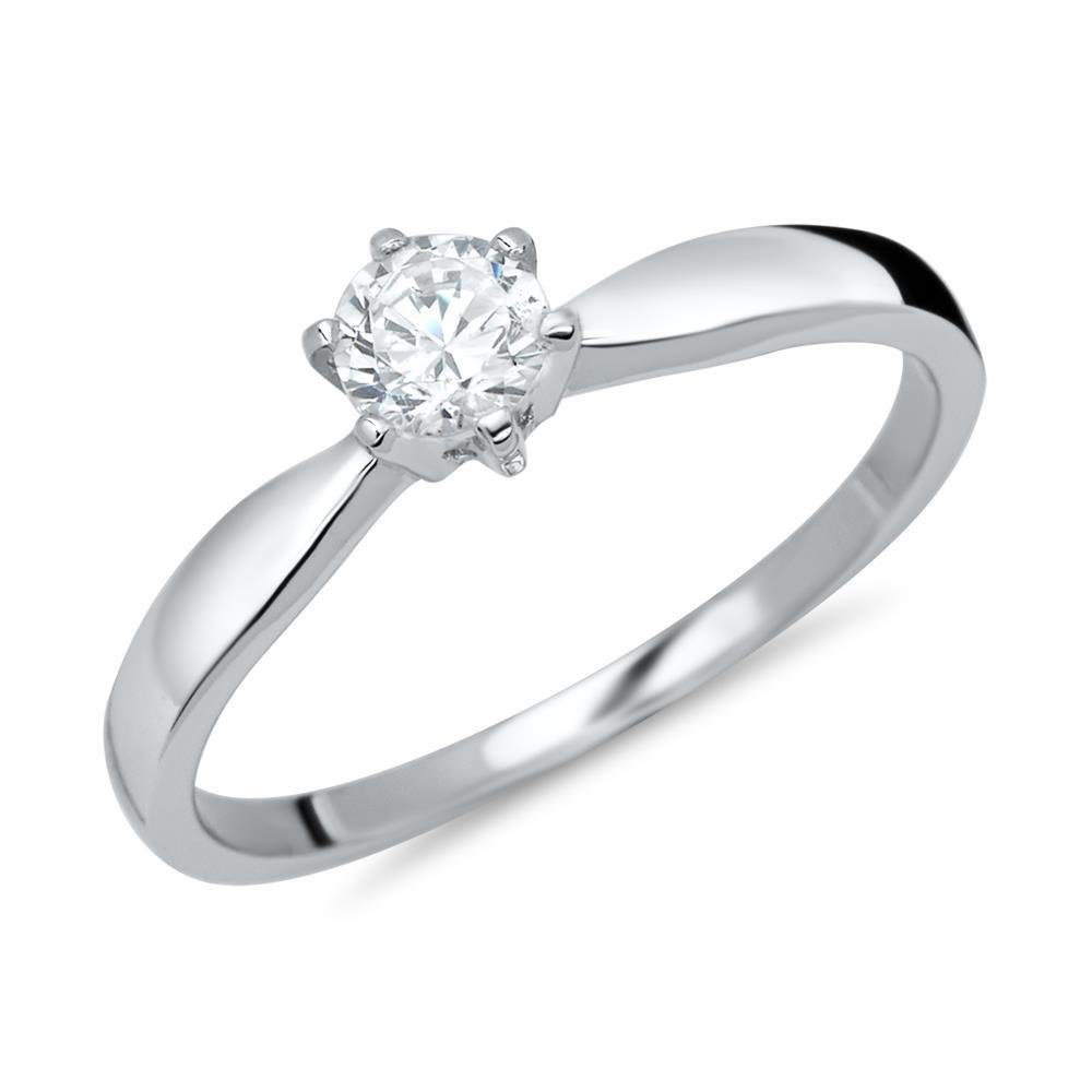 Fingerring Solitärring 925er Silber mit Zirkonia SR0121