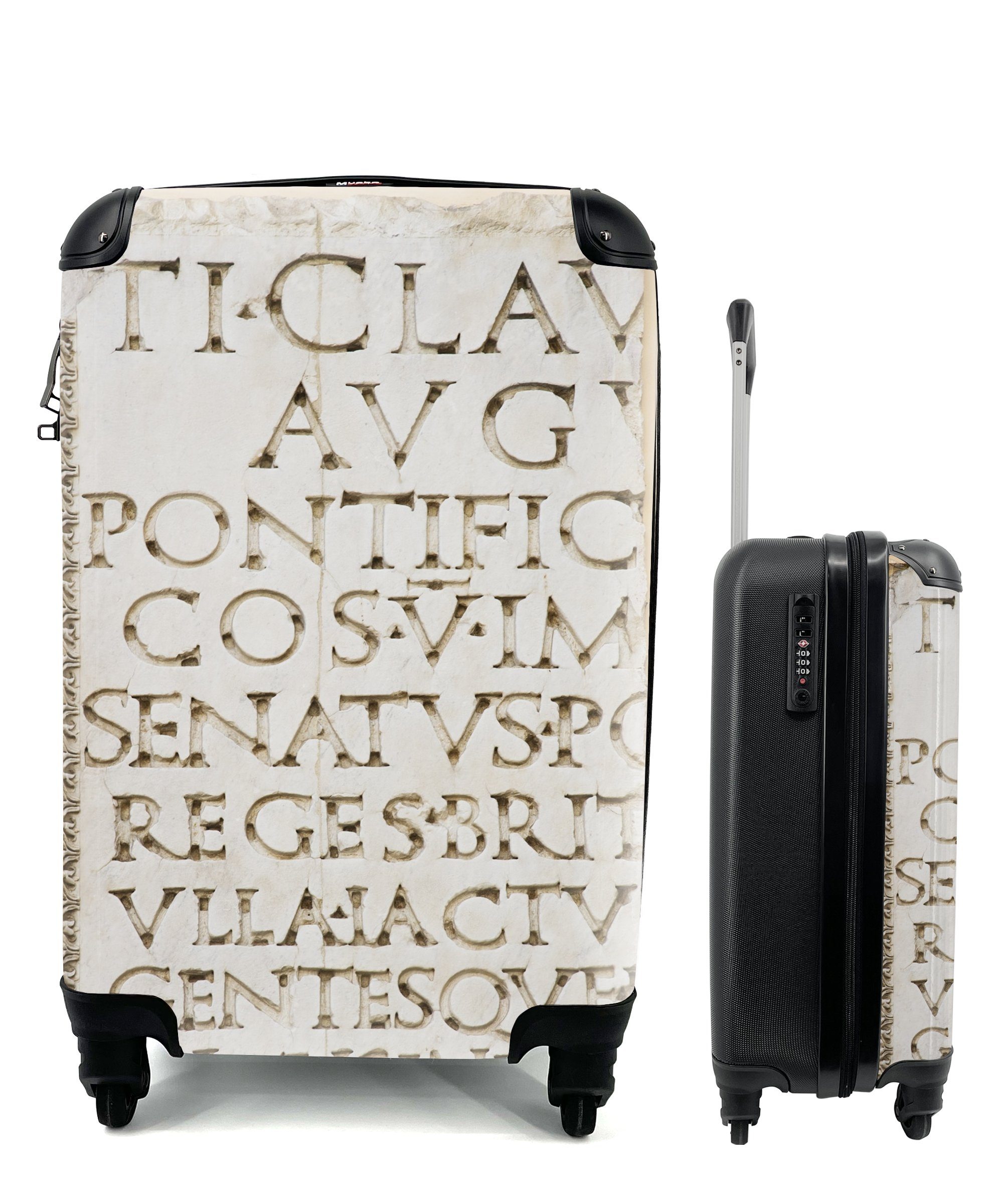 MuchoWow Handgepäckkoffer Koffer Handgepäck Fotokoffer Trolley Kinderkoffer Extra Leicht Zitate, 4 Rollen, Trolley Reisekoffer, Passend in 55x40x23 cm und 55x40x20 cm, Koffer Hartschalenkoffer