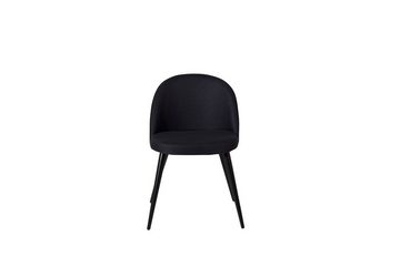 BOURGH Esszimmerstuhl VELVET Dining Chair schwarz - 2 Stühle im Set