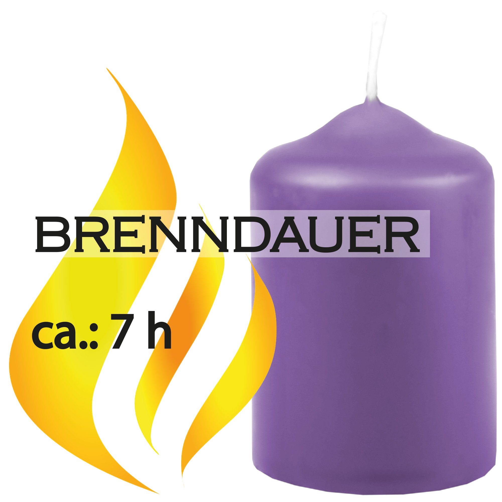 HS Candle Stumpenkerze aus Wachs (6-tlg., Dekolicht), Ø4xH6 cm Teelichtgröße, 7h Brenndauer je Kerze, Wachsmischung