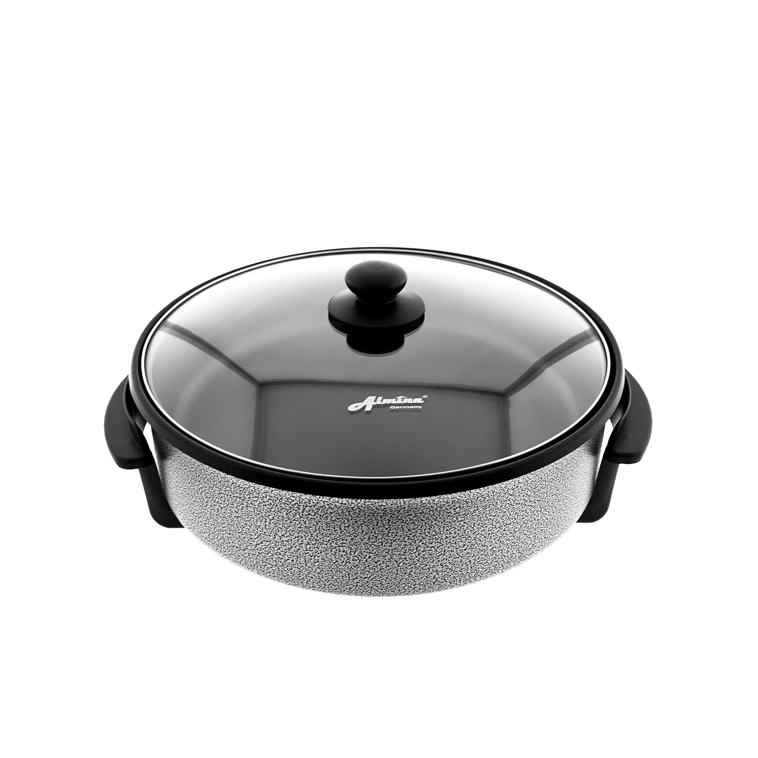 Almina Elektrische Pizzapfanne Elektrische Multifunktionspfanne Pizzapfanne Antihaftbeschichtet