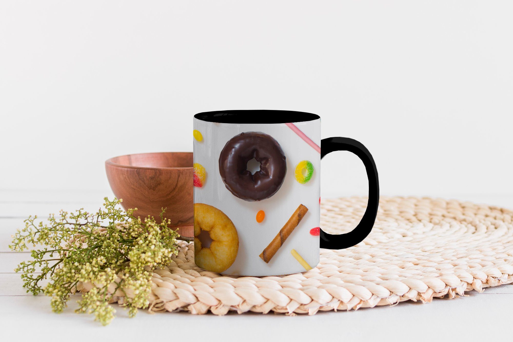 MuchoWow Tasse Donuts, Süßigkeiten Zaubertasse, Teetasse, Kaffeetassen, und Geschenk Kekse, Farbwechsel, Keramik