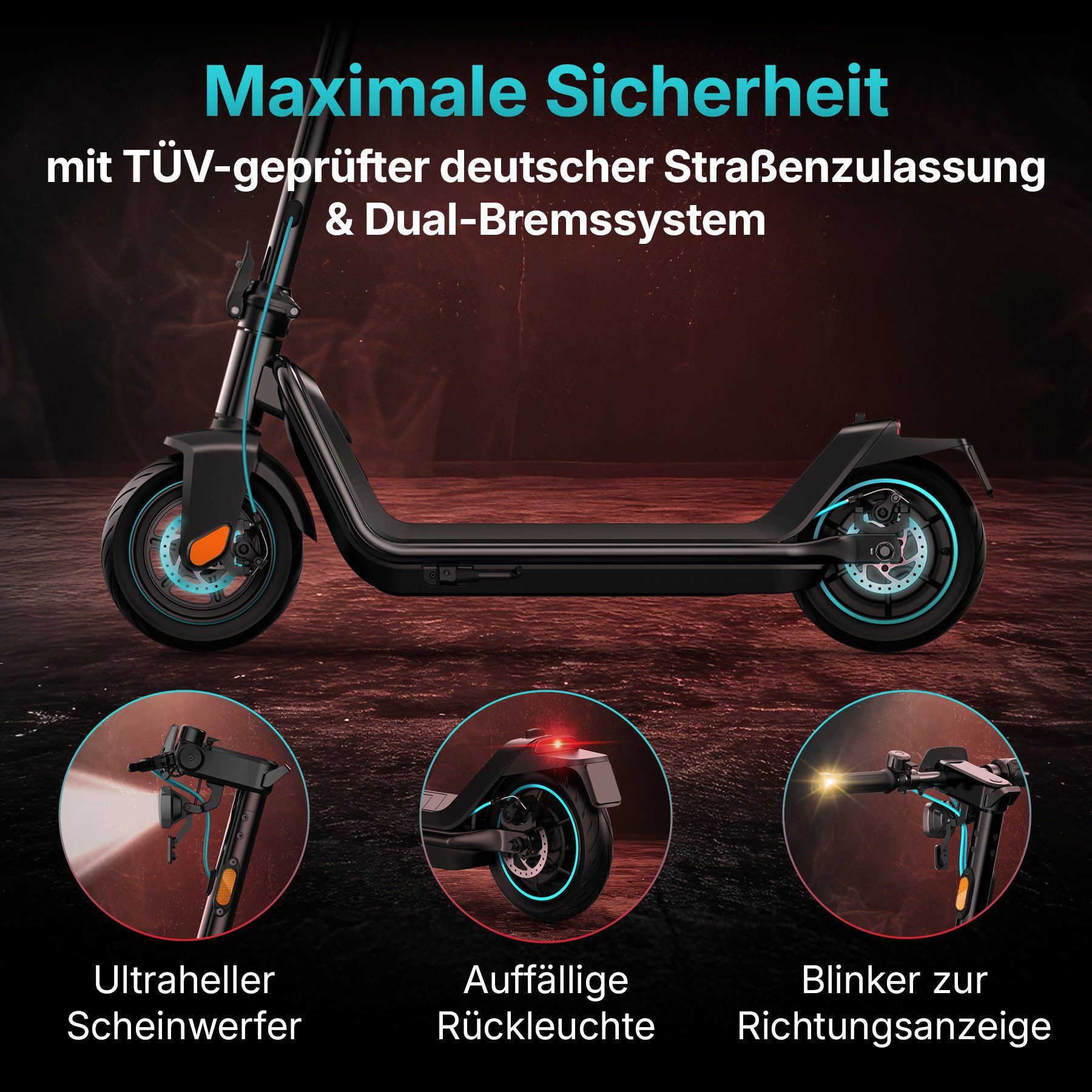 Odys E-Scooter ALPHA X5 PRO, 20 km/h, Luftreifen