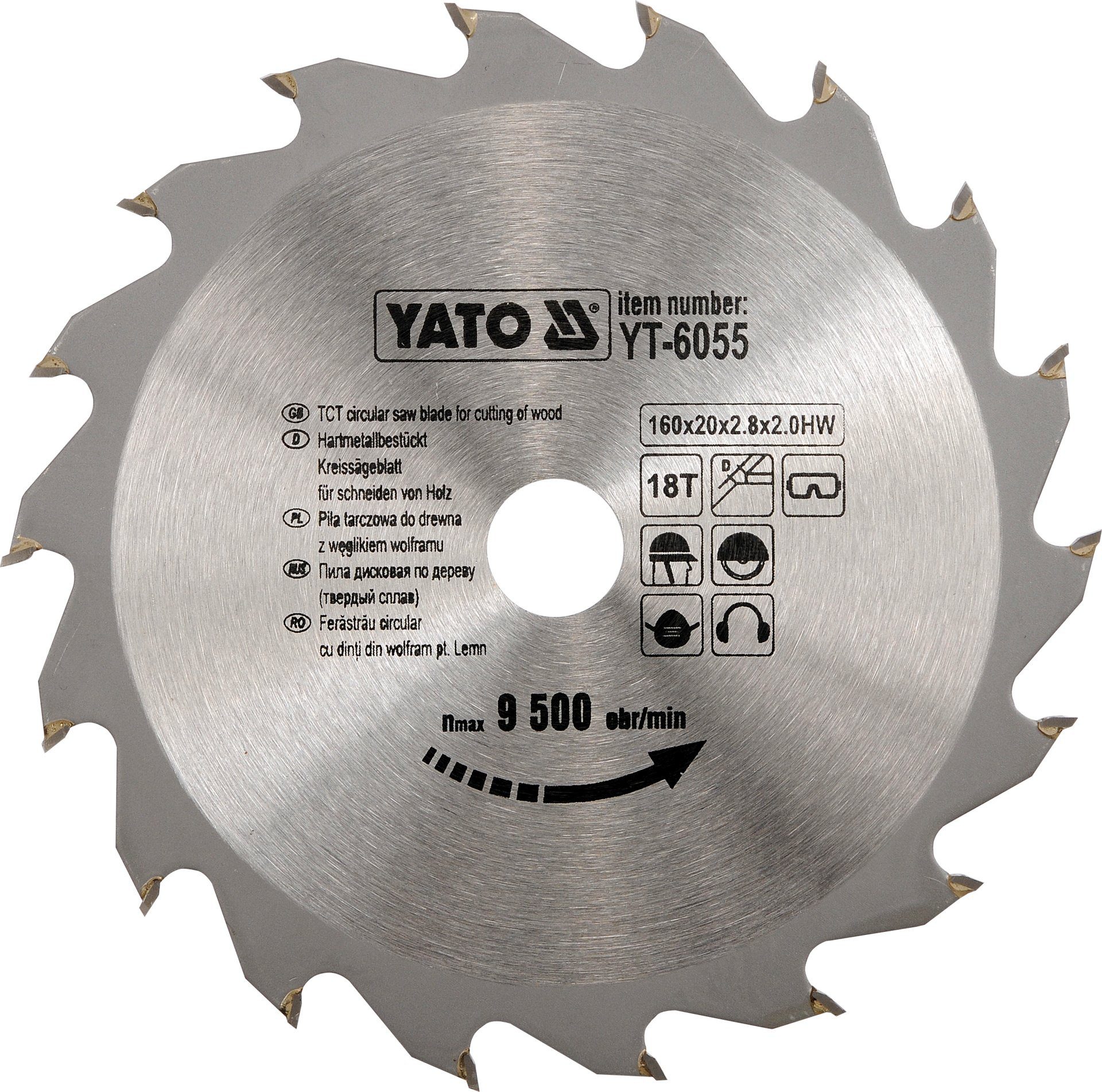 TRIZERATOP Kreissägeblatt Tarcza widiowa160x20mm 18Z (Hartmetall Sägeblatt 160x20mm 18Z)