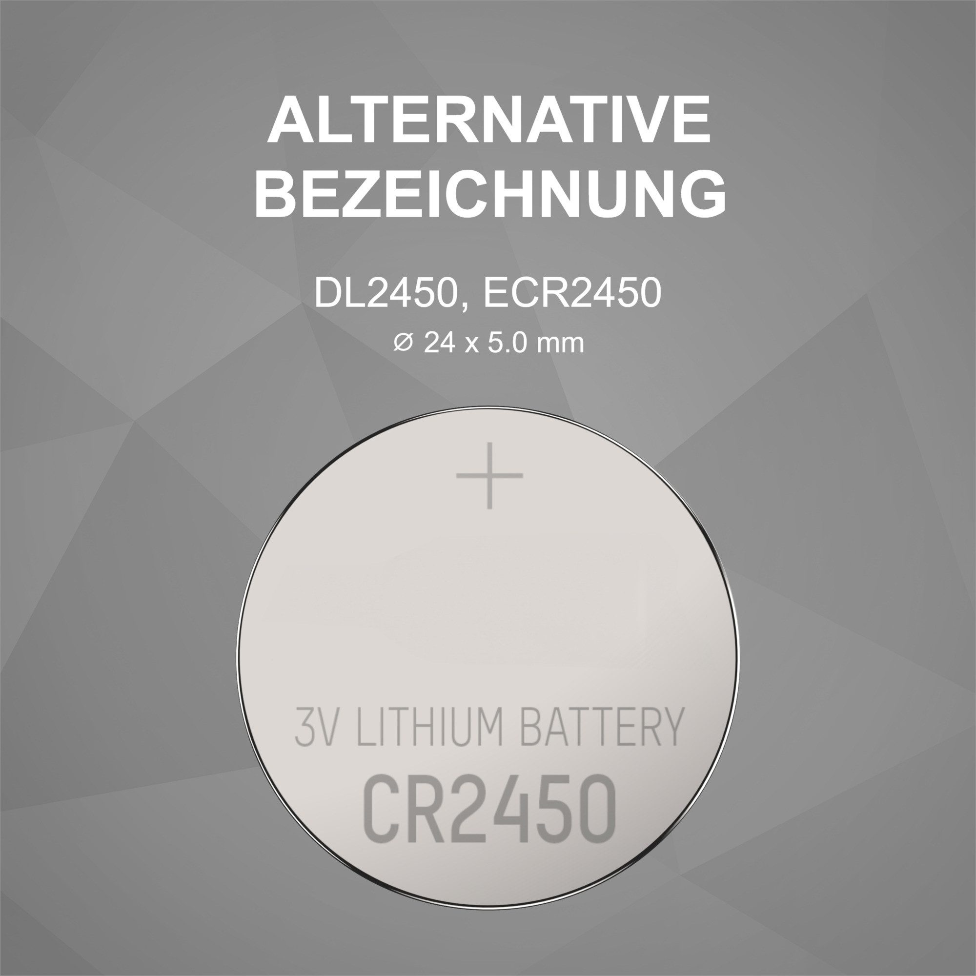 HyCell Lithium Knopfzellen CR2450 3V, 6 Stück Knopfzelle