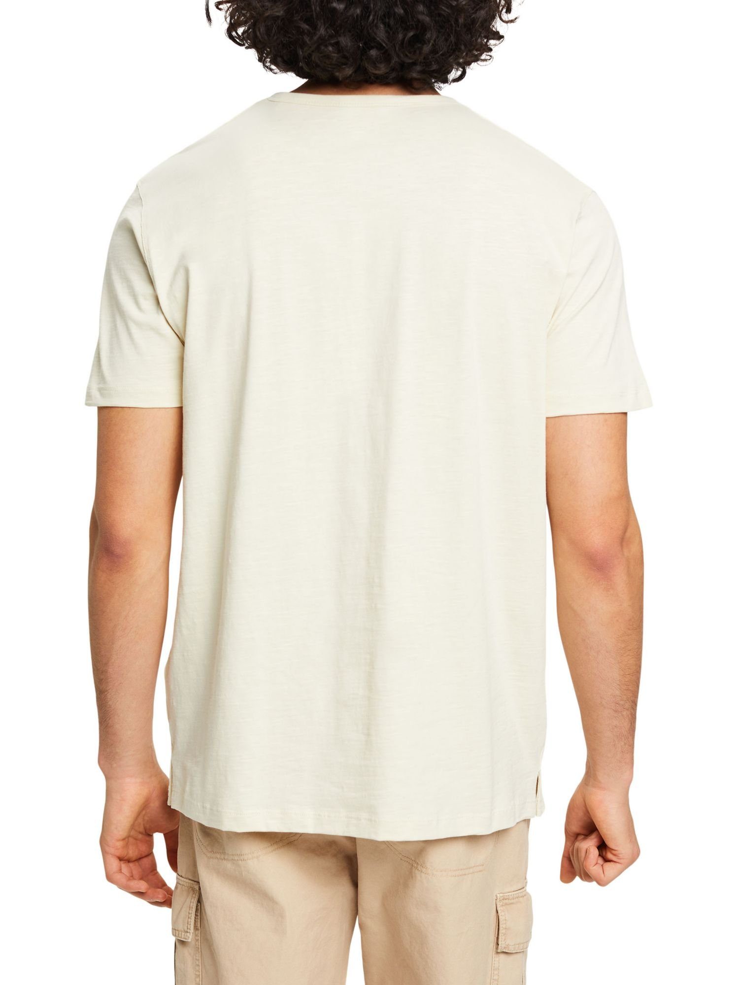 Esprit (1-tlg) Slub aus Henley-Shirt ICE Jersey T-Shirt