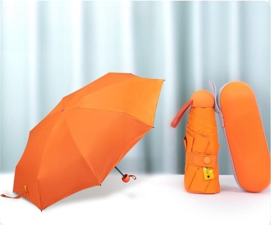 Sonne UV-Schutz Taschenregenschirm Orange Regen damen vor Sonnenschutz YOOdy~ für Taschenschirme schützt für sonnenschirm klein winzig und unterwegs Mini Regenschirm,